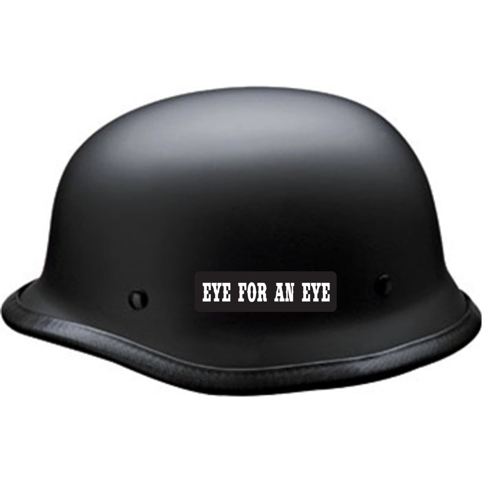 Eye for an eye vinyl motorcycle helmet sticker on a helmet - biker decal