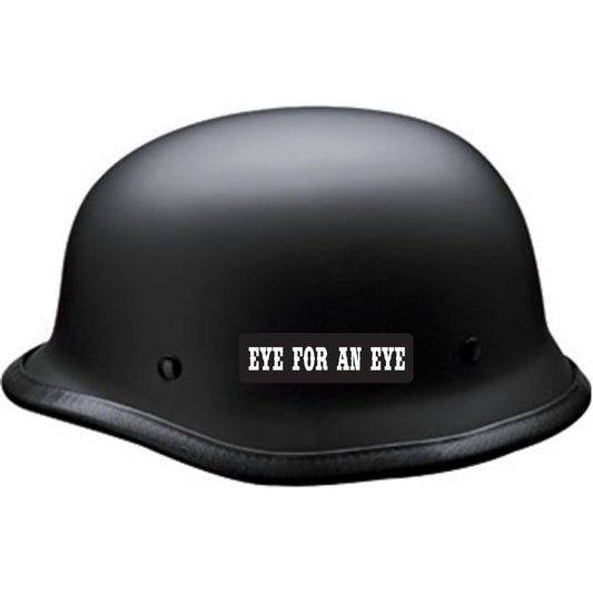 Eye for an eye vinyl motorcycle helmet sticker on a helmet - biker decal