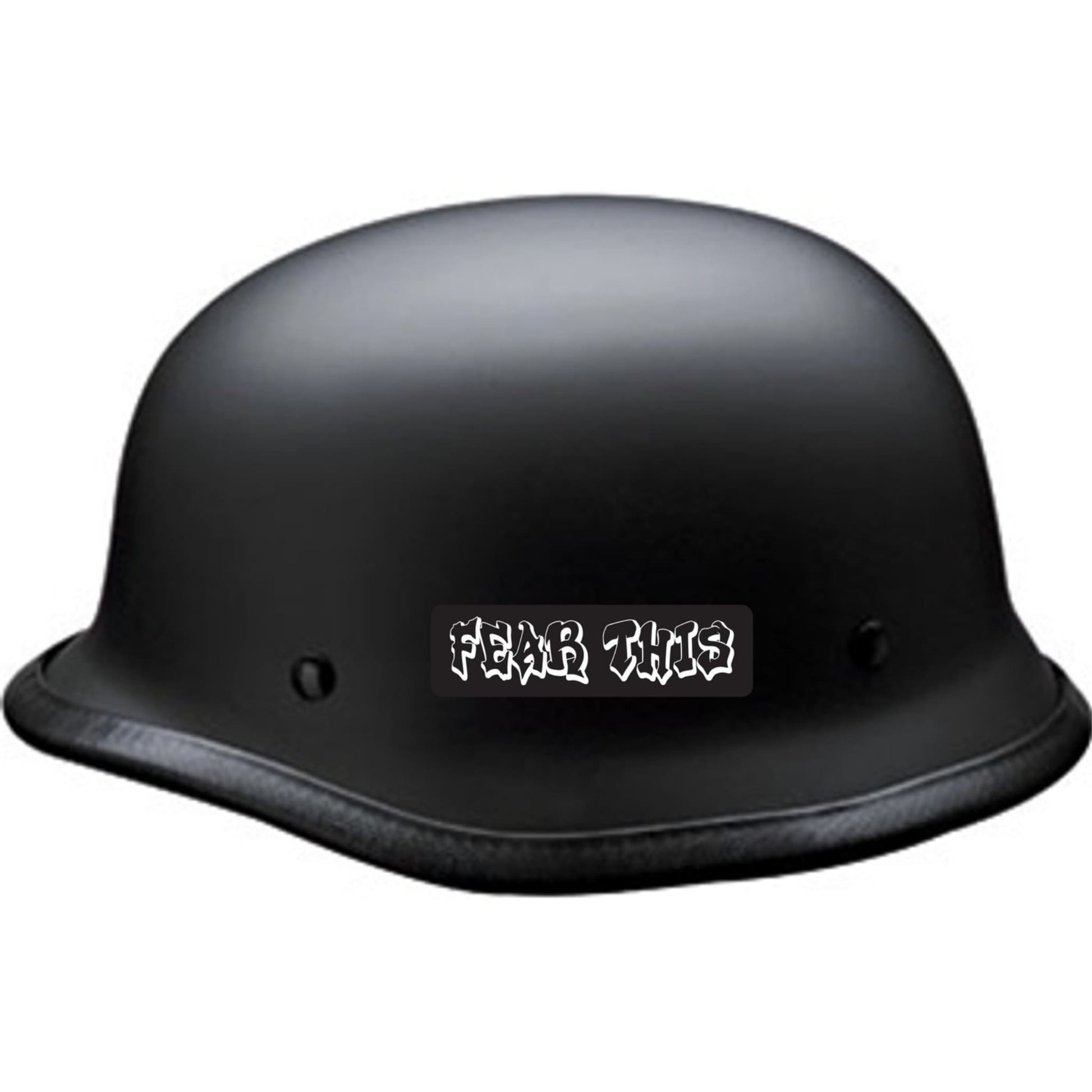 Fear this vinyl motorcycle helmet sticker on a helmet - biker decal