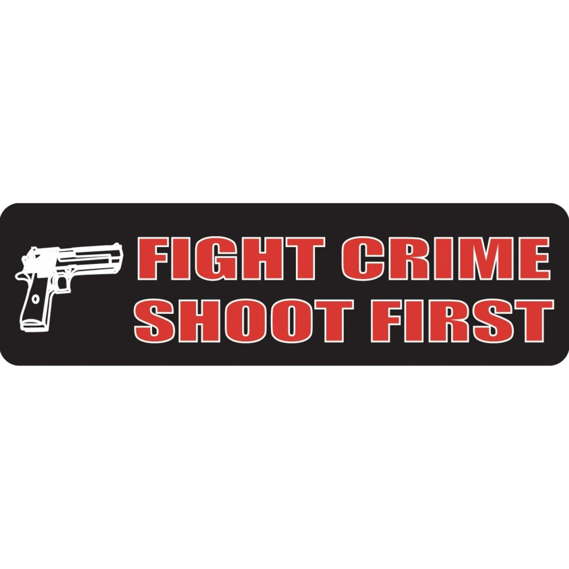 Fight crime shoot first vinyl motorcycle helmet sticker - biker decal