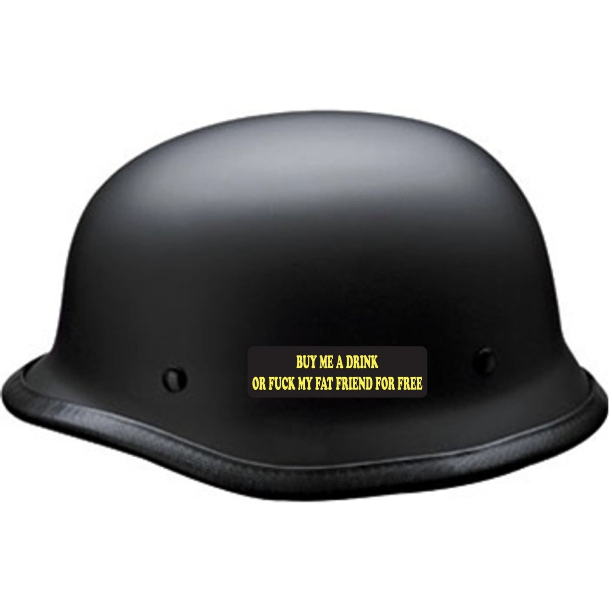 Buy me a drink or fuck my fat friend for free vinyl motorcycle helmet sticker on a helmet - funny biker decal