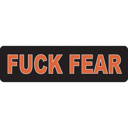 Fuck fear vinyl motorcycle helmet sticker - bold biker decal
