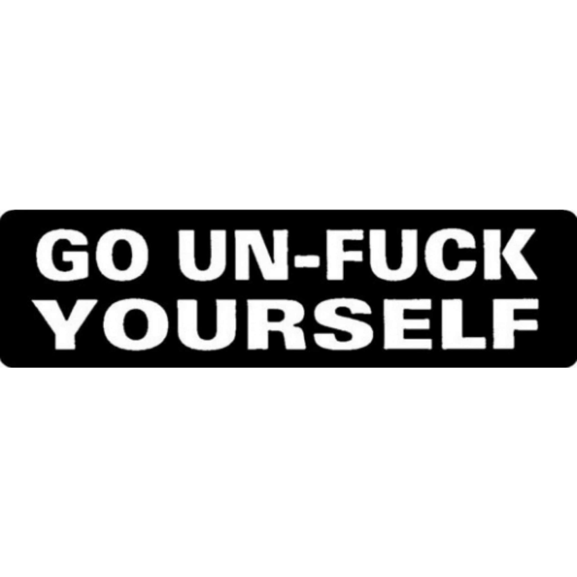 Go un-fuck yourself vinyl motorcycle helmet stickers - bold biker decal