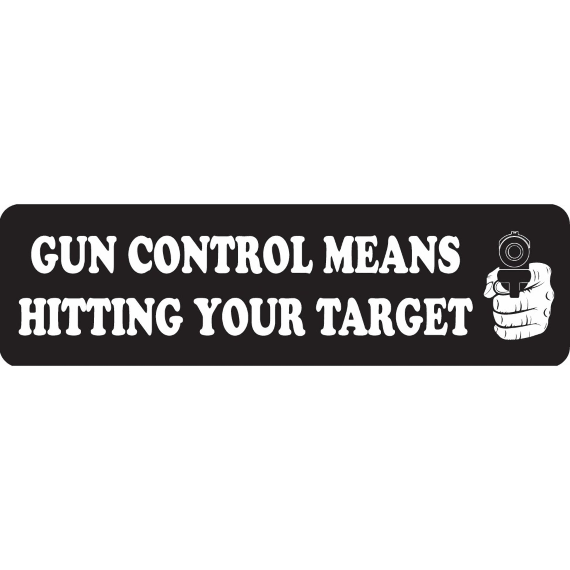 Gun control means hitting your target vinyl motorcycle helmet sticker - biker decal