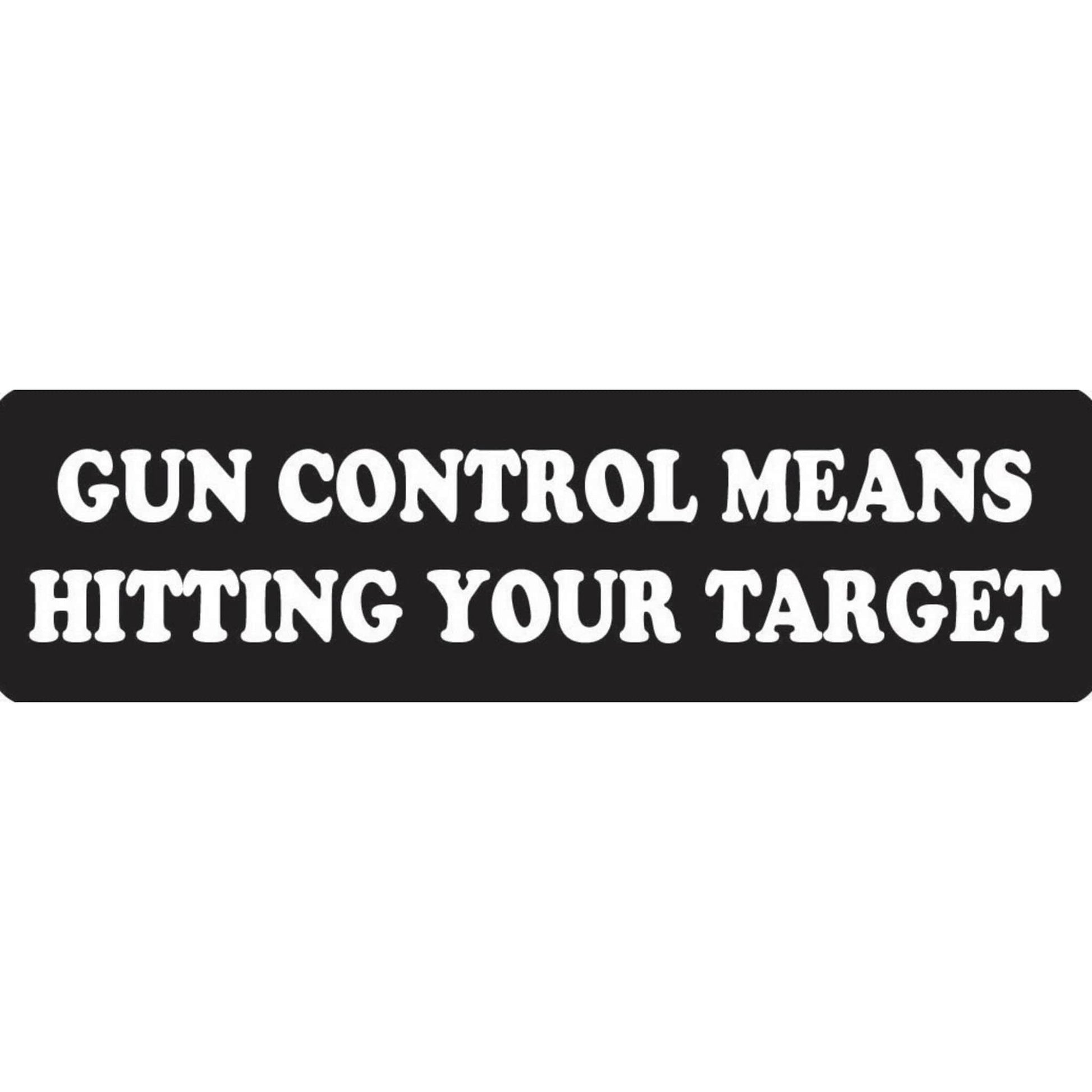 Gun control means hitting your target vinyl motorcycle helmet stickers - biker decal