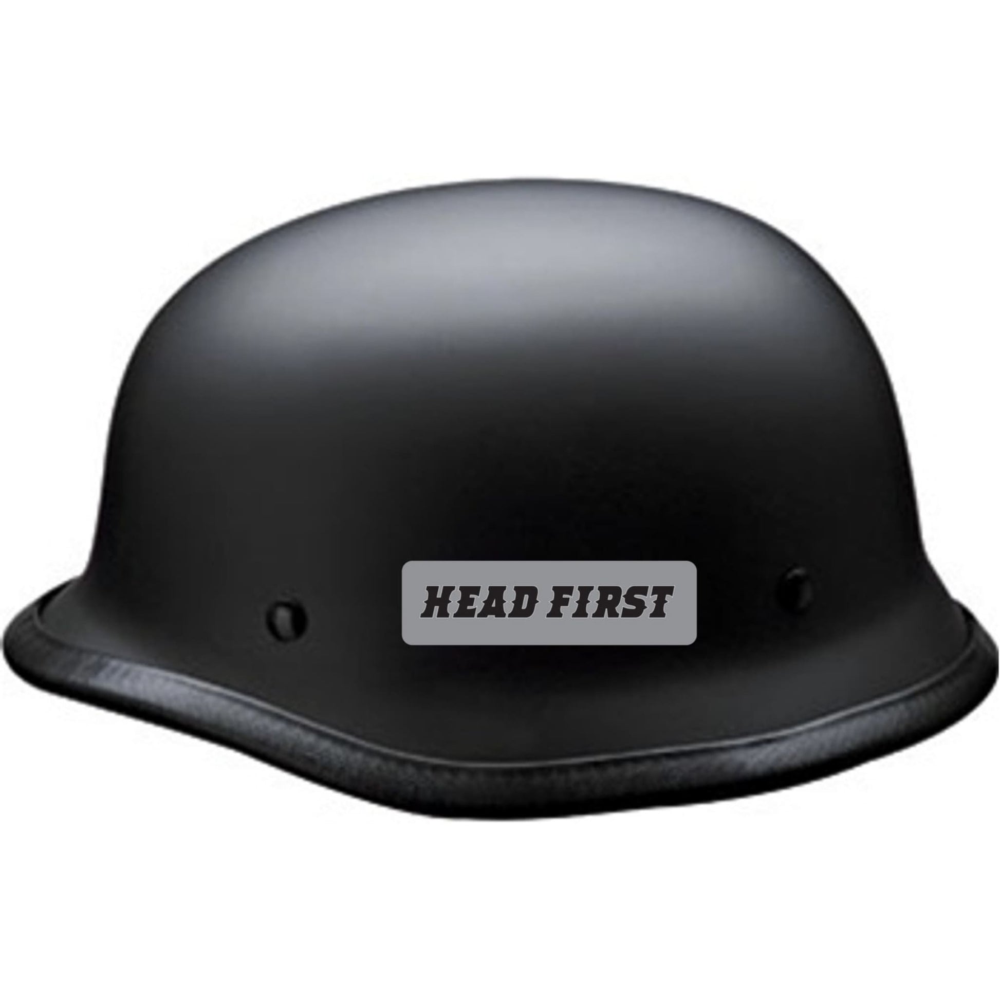 Head first vinyl motorcycle helmet sticker on a helmet - biker decal