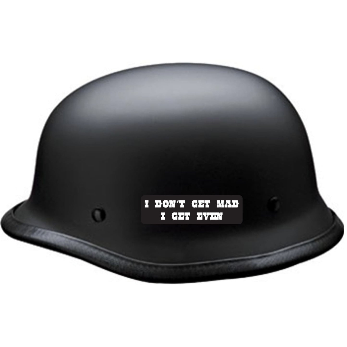 I don't get mad I get even vinyl motorcycle helmet sticker on a helmet - biker decal
