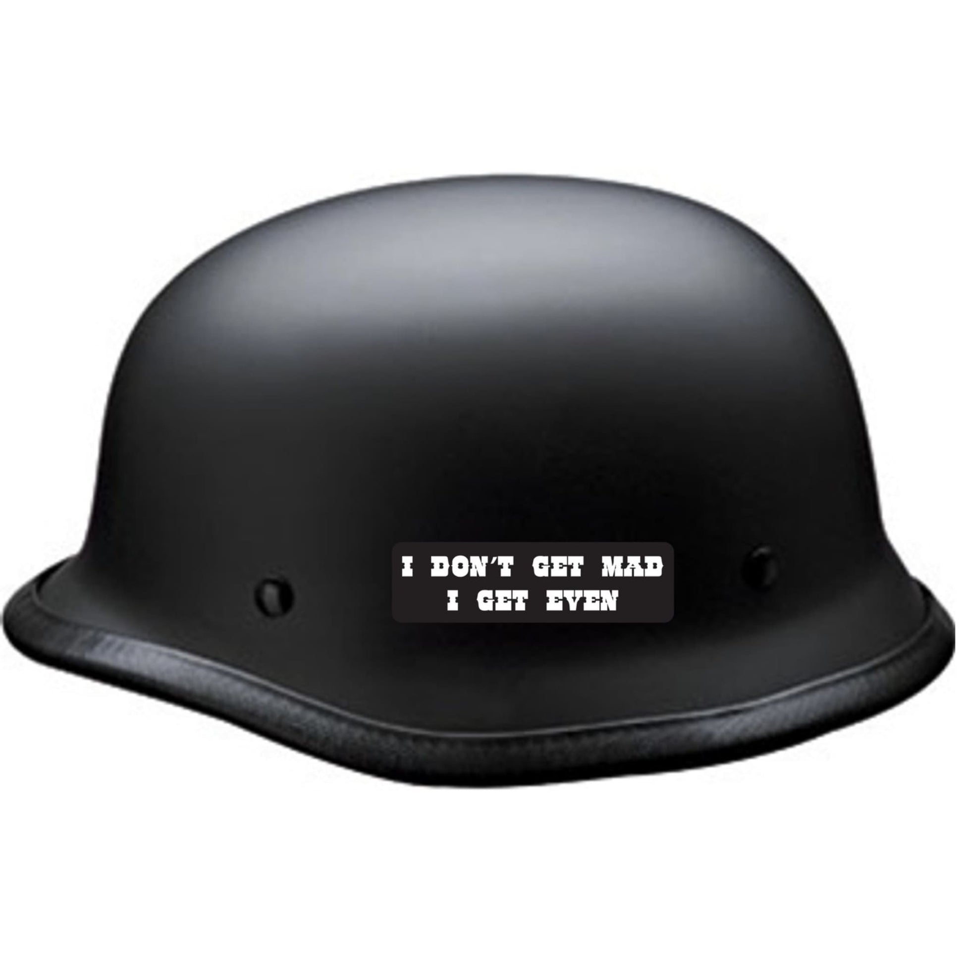 I don't get mad I get even vinyl motorcycle helmet sticker on a helmet - biker decal