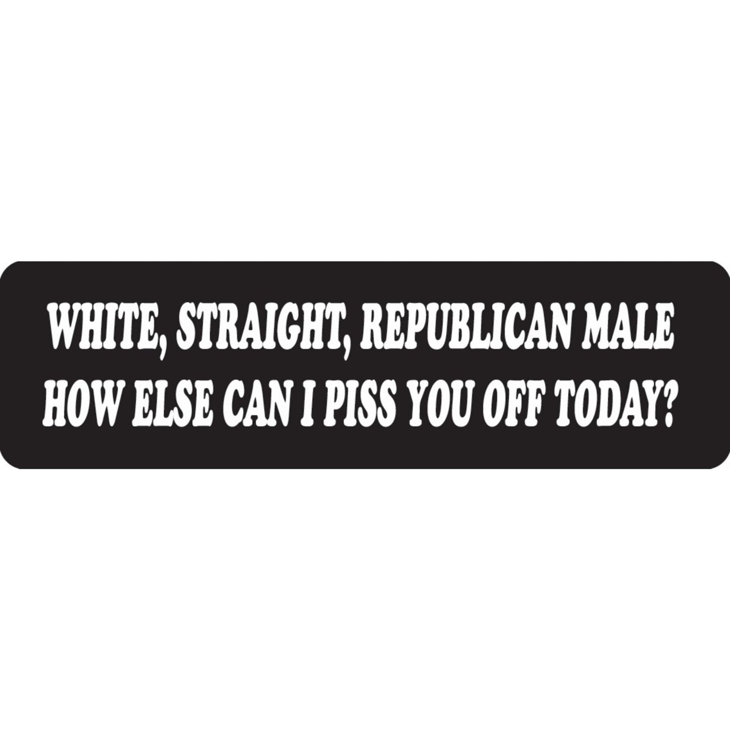 White straight republican male how else can I piss you off today vinyl motorcycle helmet sticker - political biker decal