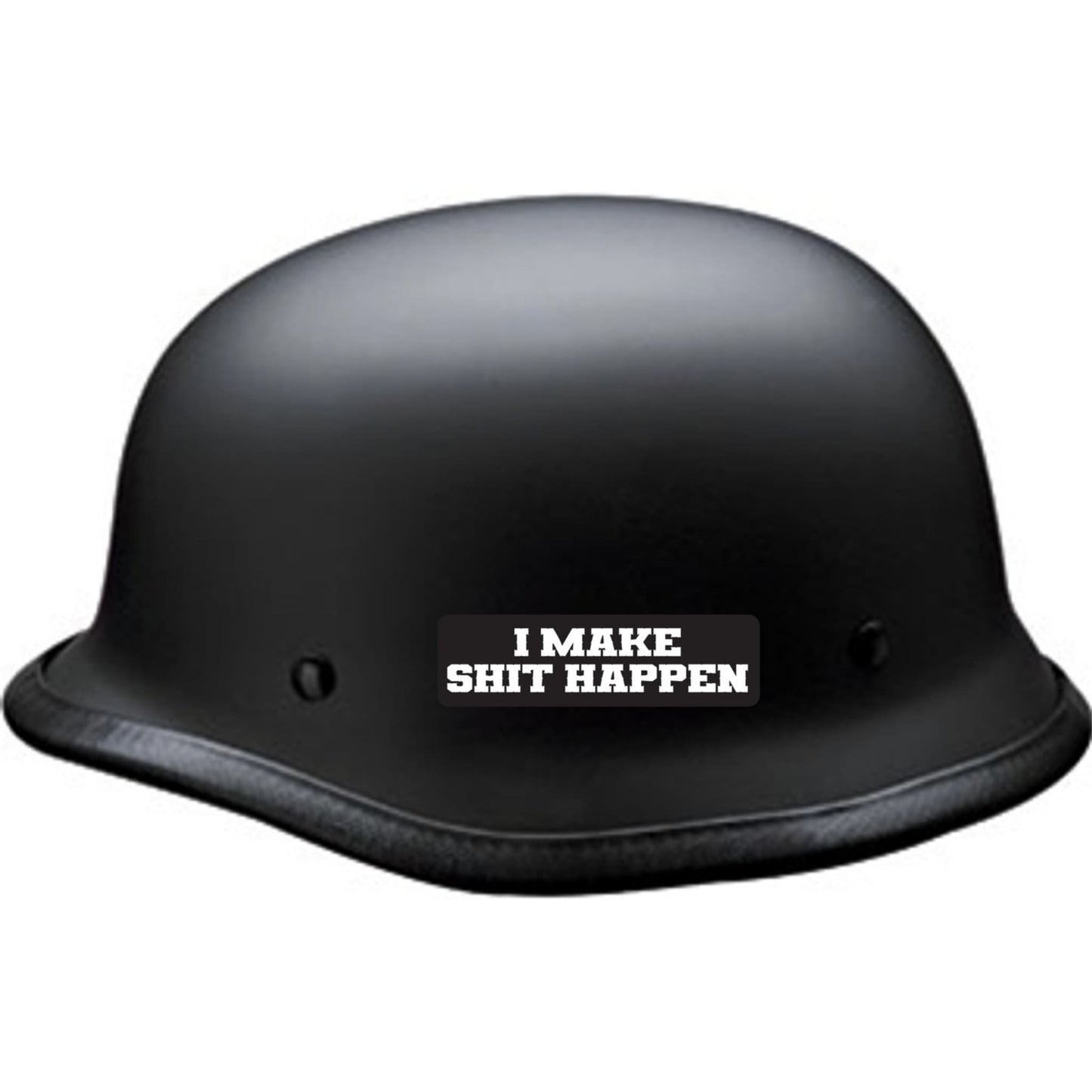 I make shit happen vinyl motorcycle helmet sticker on a helmet - funny biker decal