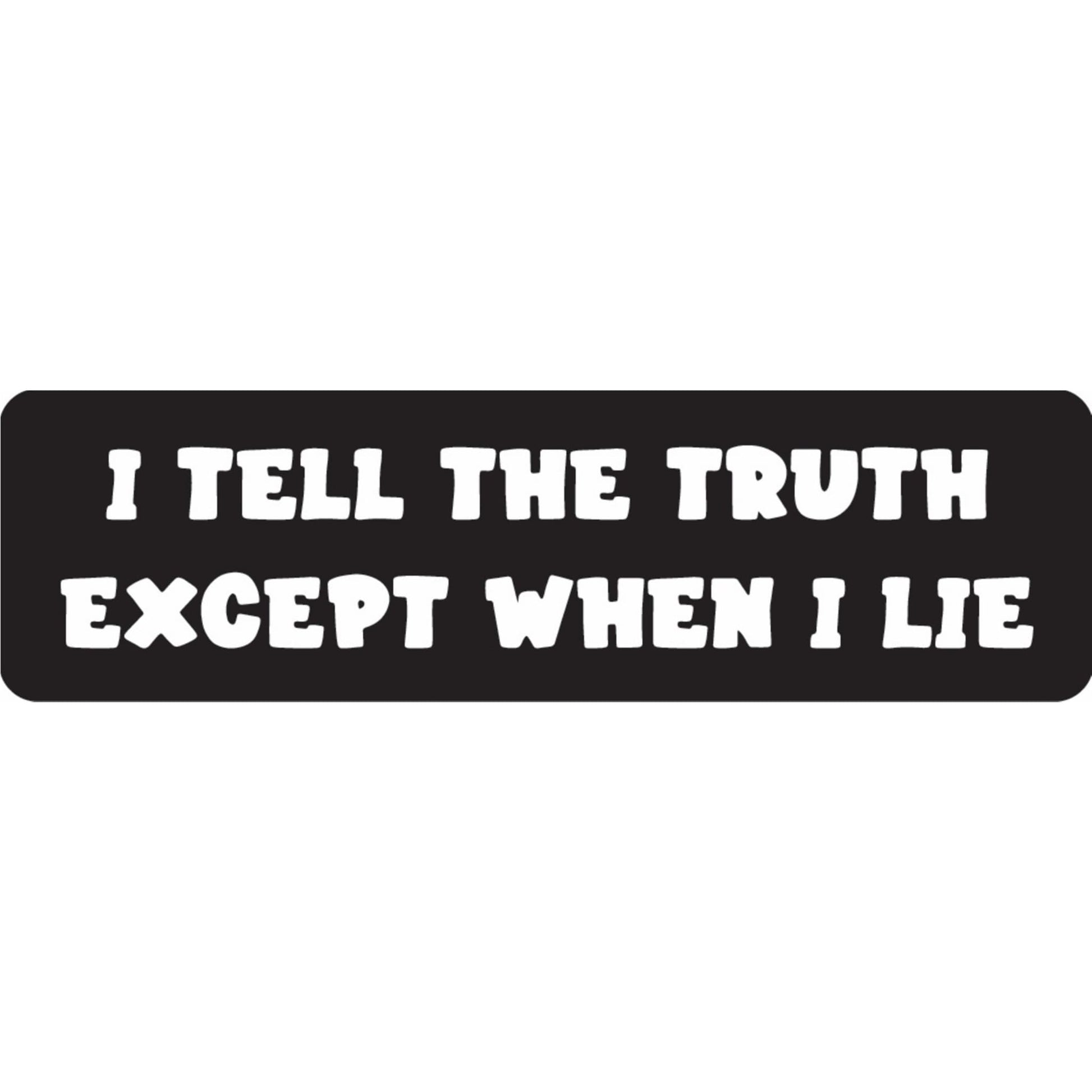 I tell the truth except when I lie vinyl motorcycle helmet sticker - funny biker decal