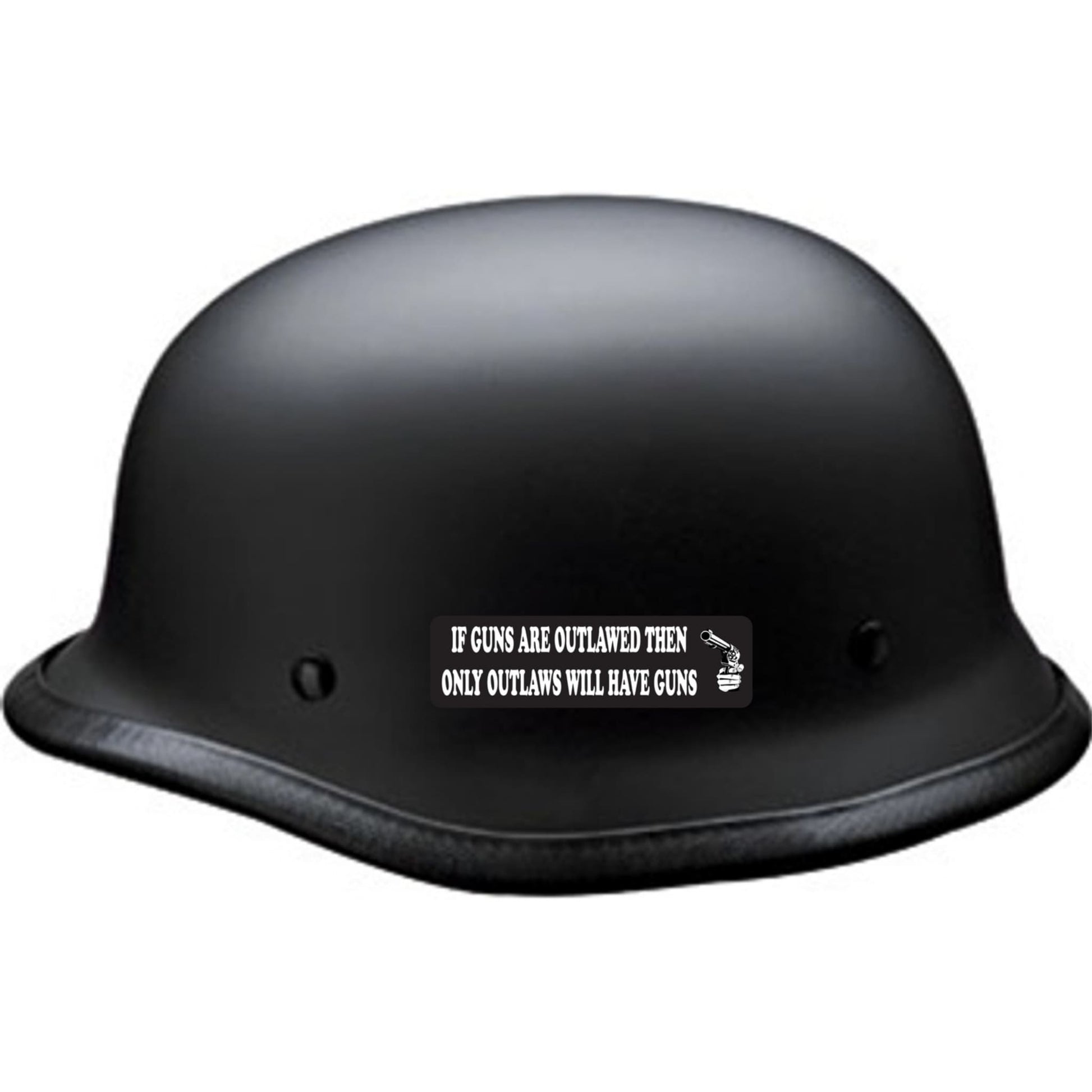 If guns are outlawed then only outlaws will have guns vinyl motorcycle helmet sticker on a helmet - biker decal