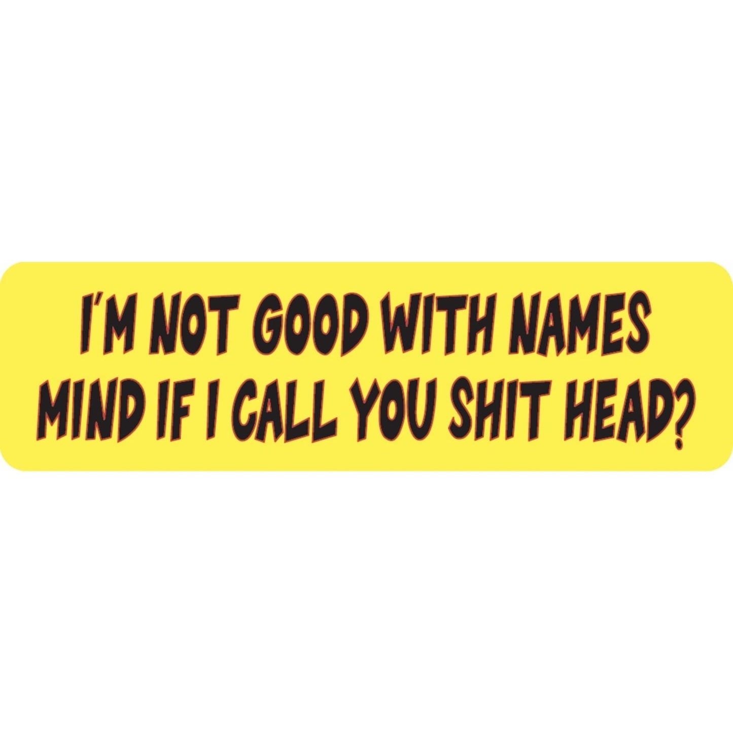 I'm not good with names mind if I call you shithead vinyl motorcycle helmet sticker - funny biker decal