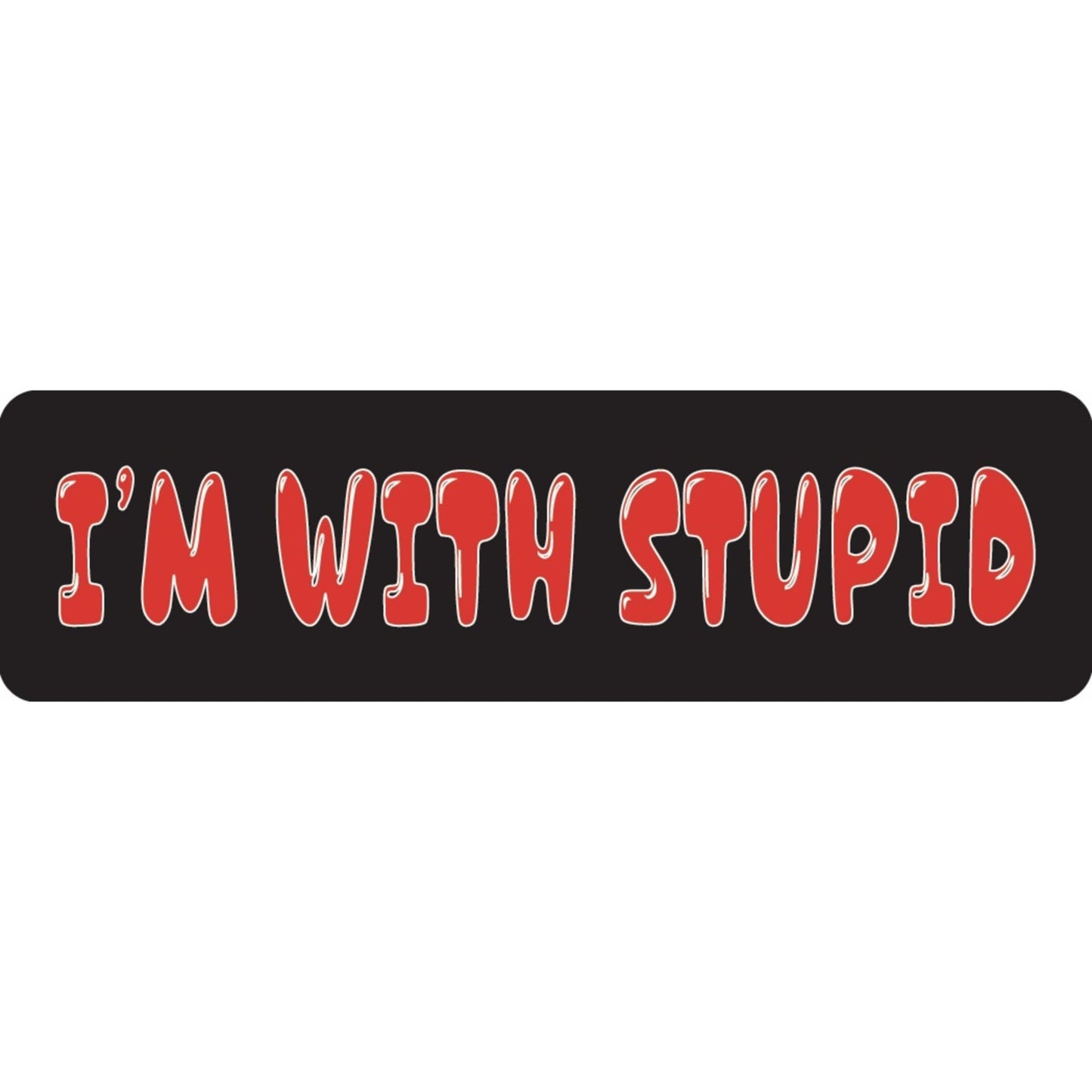 I'm with stupid vinyl motorcycle helmet sticker - funny biker decal