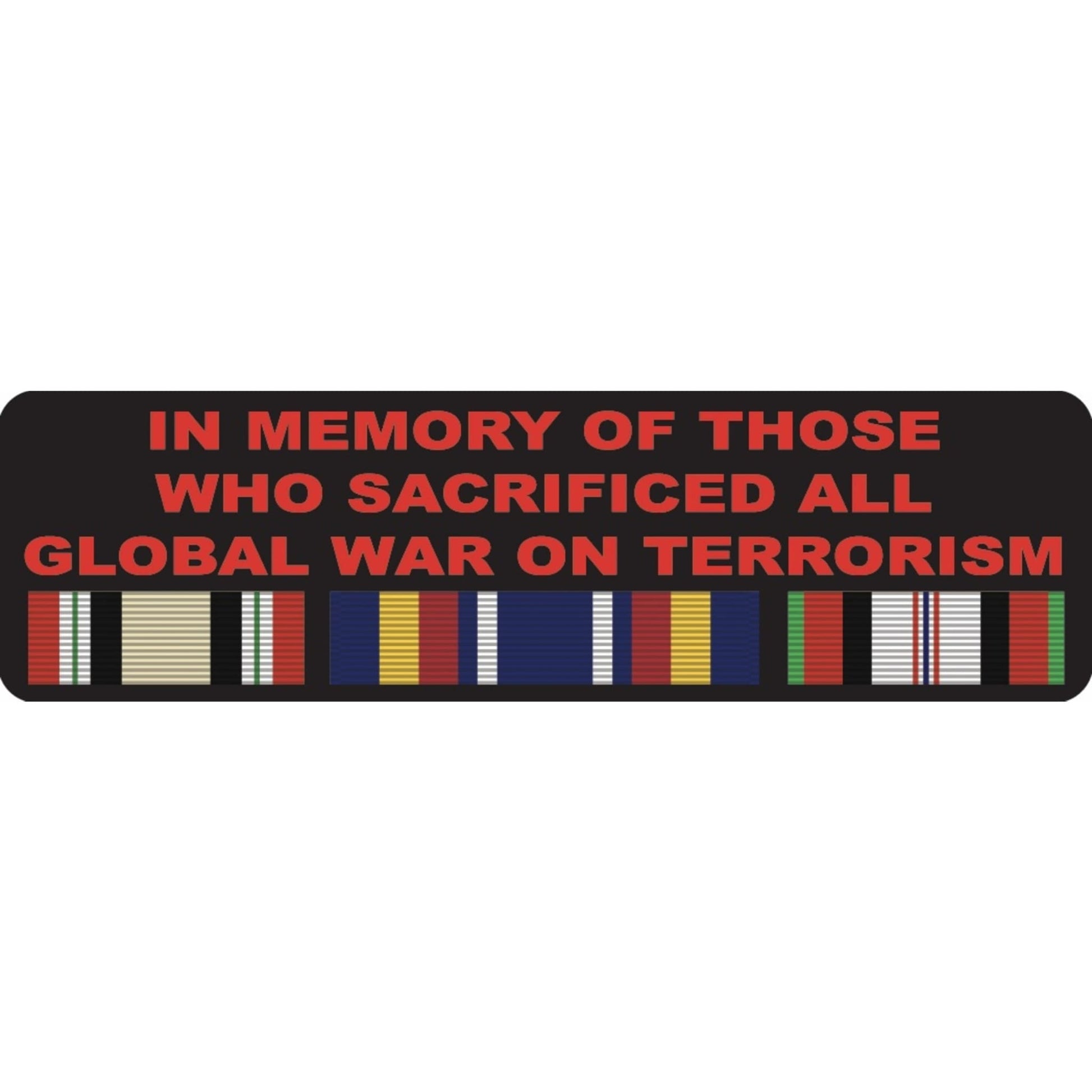 In memory of those who sacrificed all global war on terrorism vinyl motorcycle helmet sticker - military biker decal