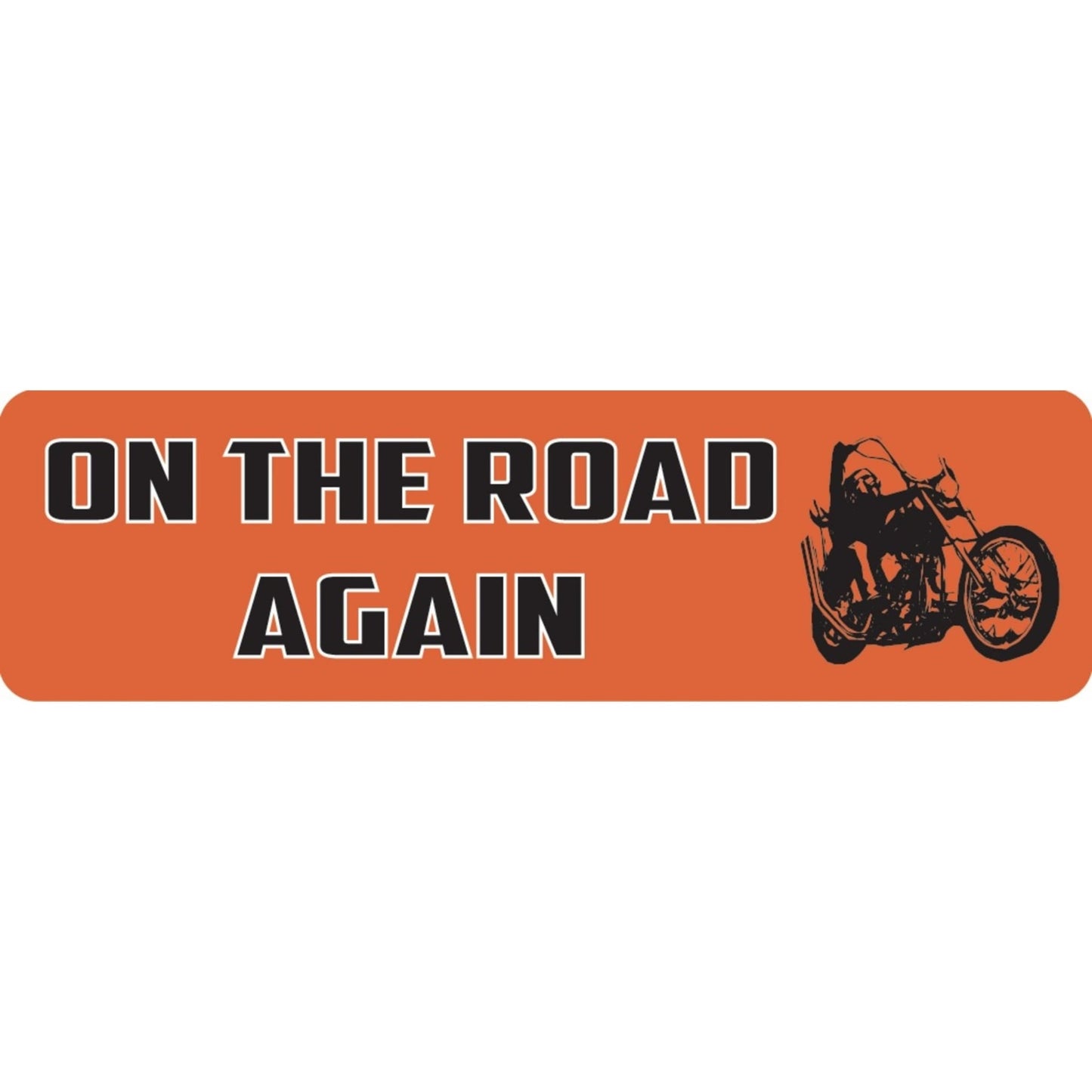 On the road again vinyl motorcycle helmet sticker - biker decal
