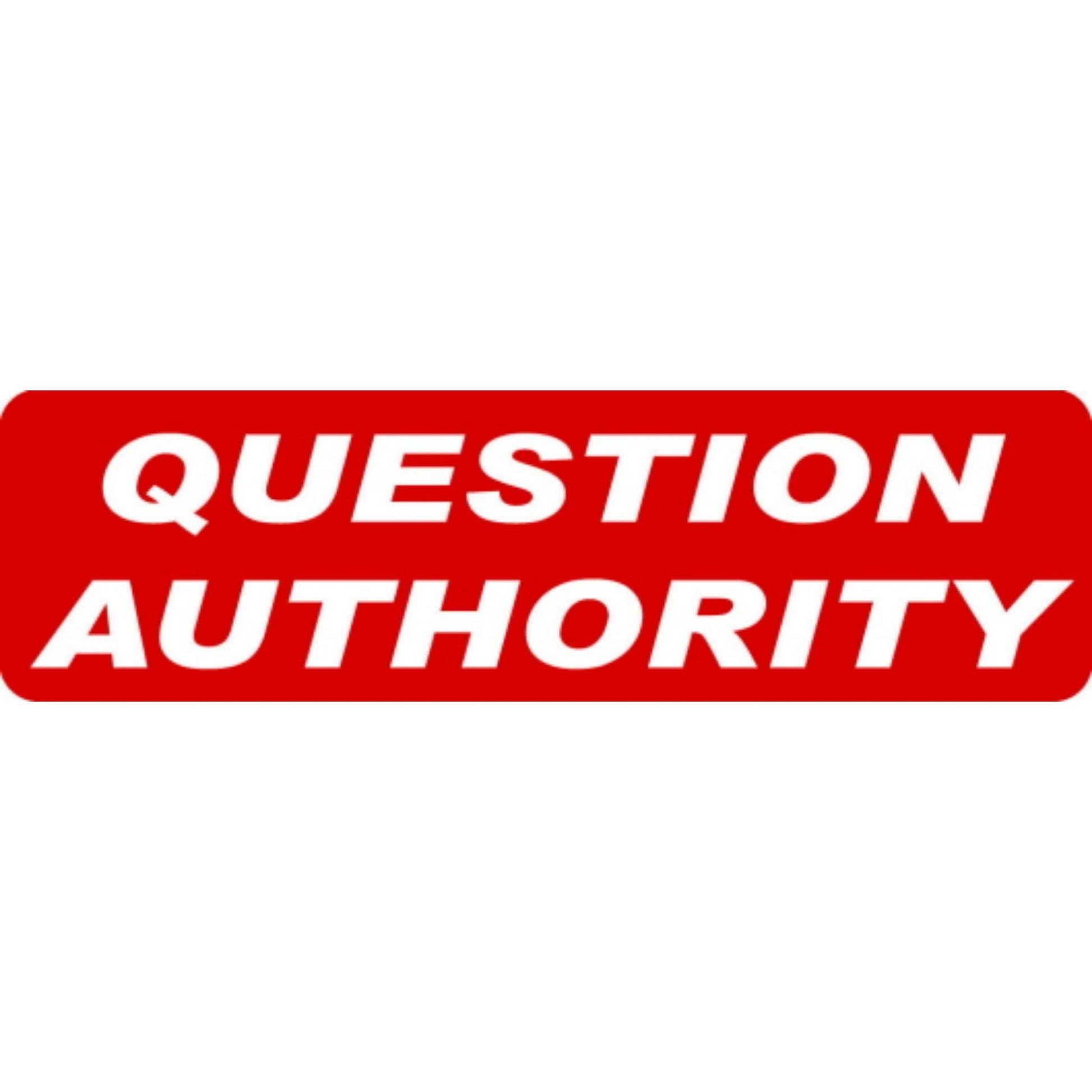 Question authority vinyl motorcycle helmet stickers - biker decal