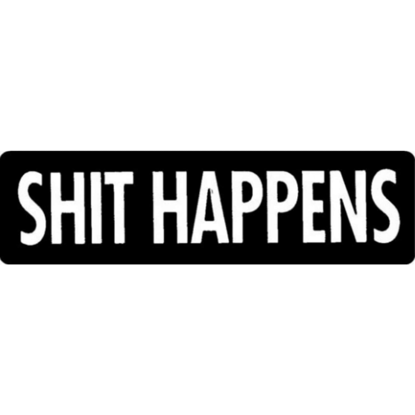 Shit happens vinyl motorcycle helmet stickers - funny biker decal
