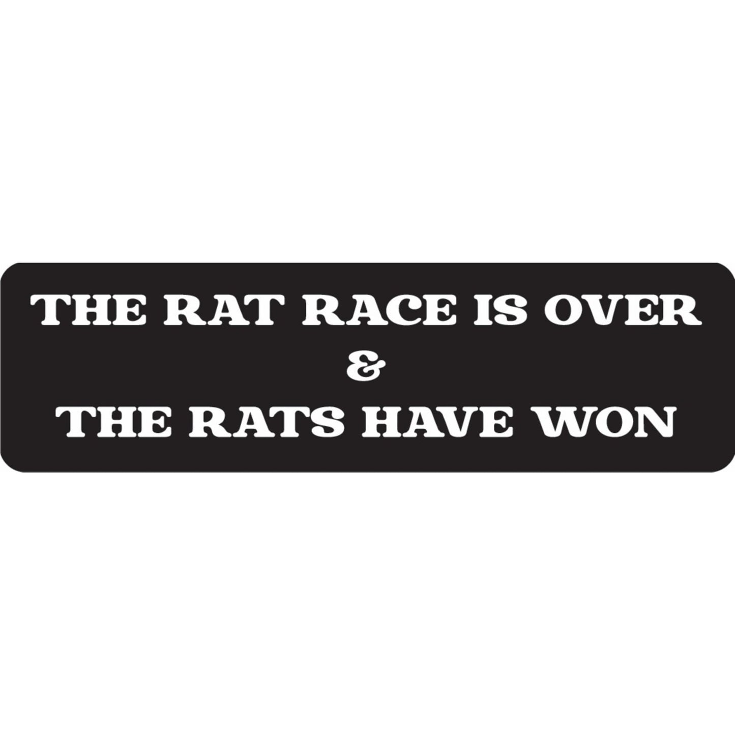 The rat race is over and the rats have won vinyl motorcycle helmet sticker - funny biker decal