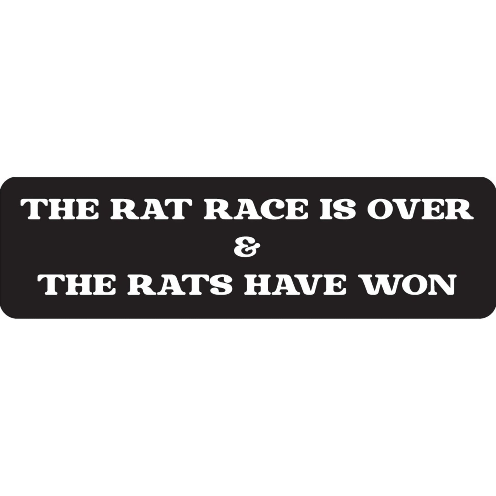 The rat race is over and the rats have won vinyl motorcycle helmet sticker - funny biker decal