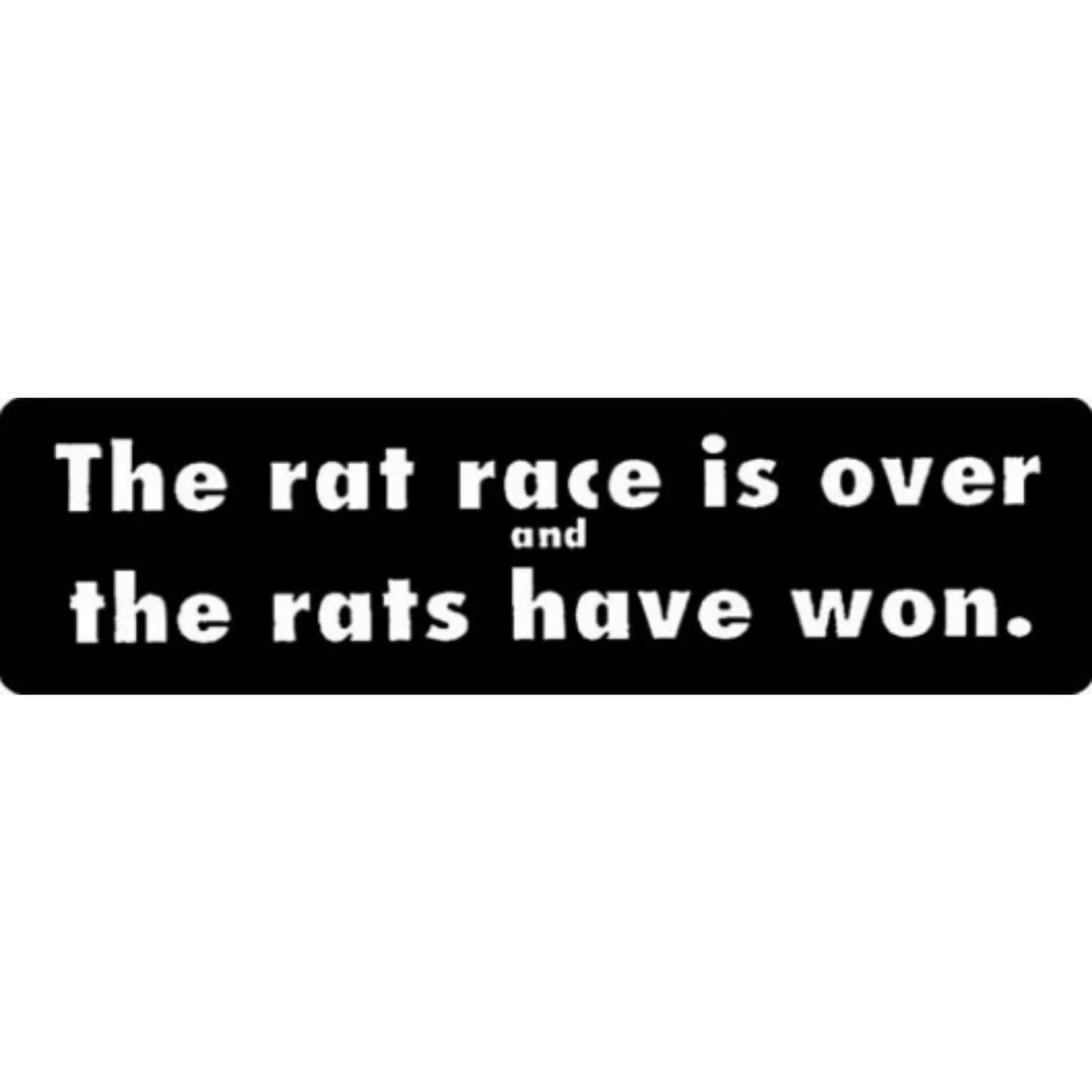 The rat race is over and the rats have won vinyl motorcycle helmet stickers - funny biker decal