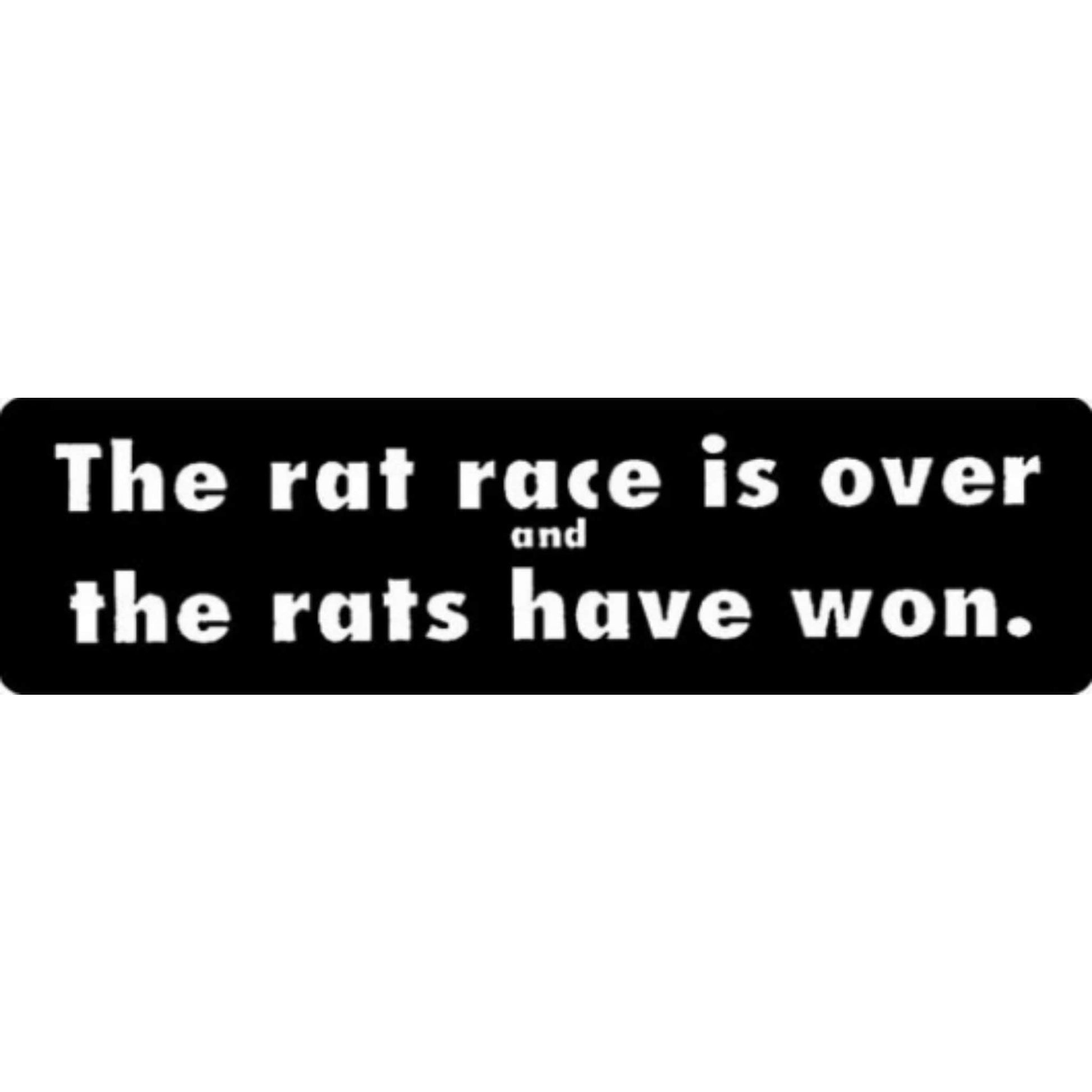 The rat race is over and the rats have won vinyl motorcycle helmet stickers - funny biker decal