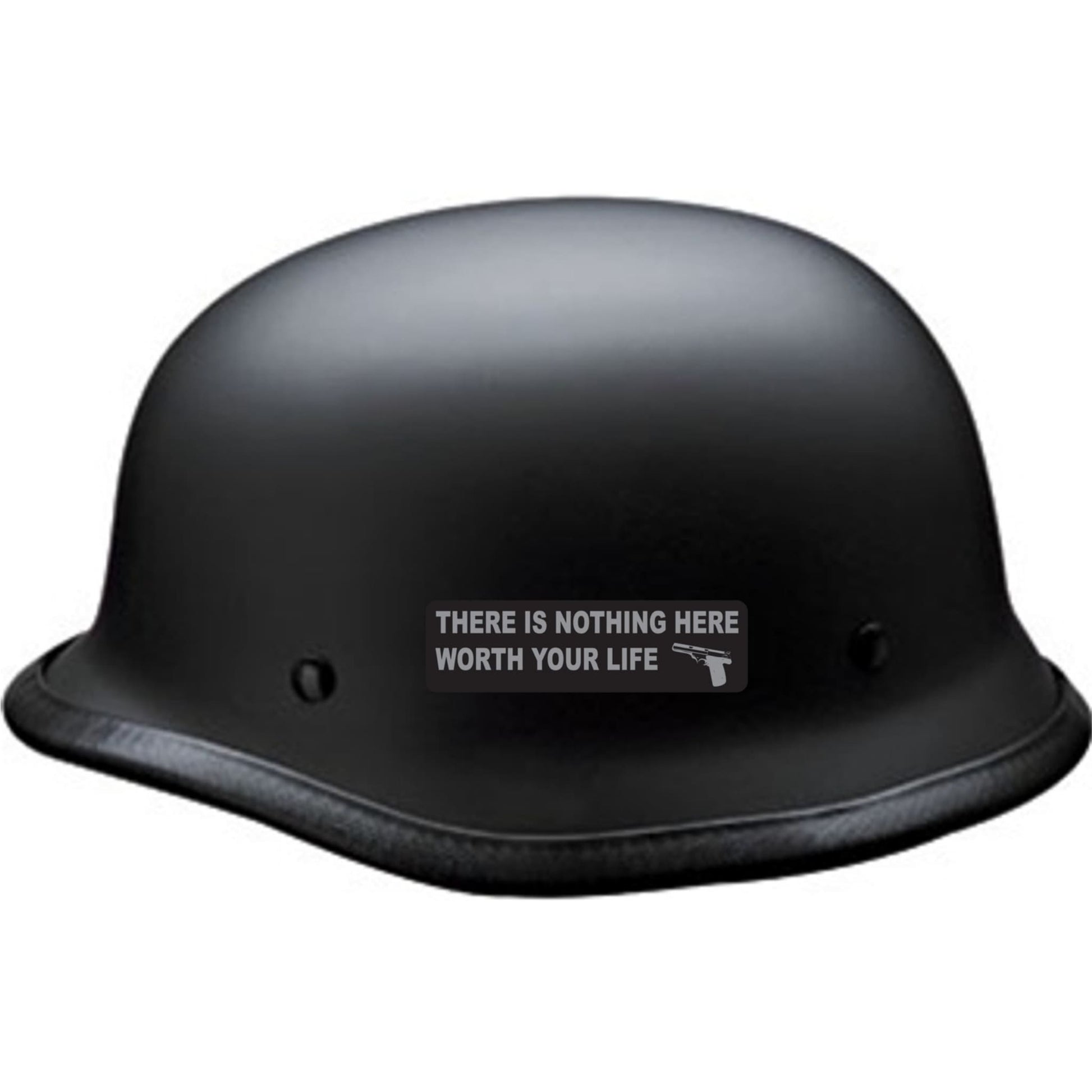 There is nothing here worth your life vinyl motorcycle helmet sticker on a helmet - biker decal