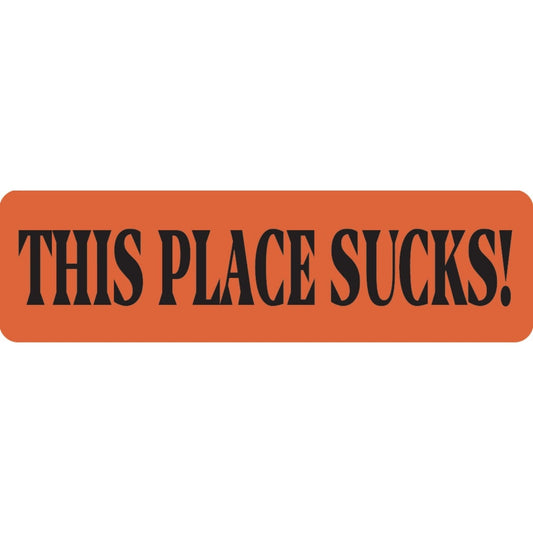 This place sucks vinyl motorcycle helmet sticker - funny biker decal