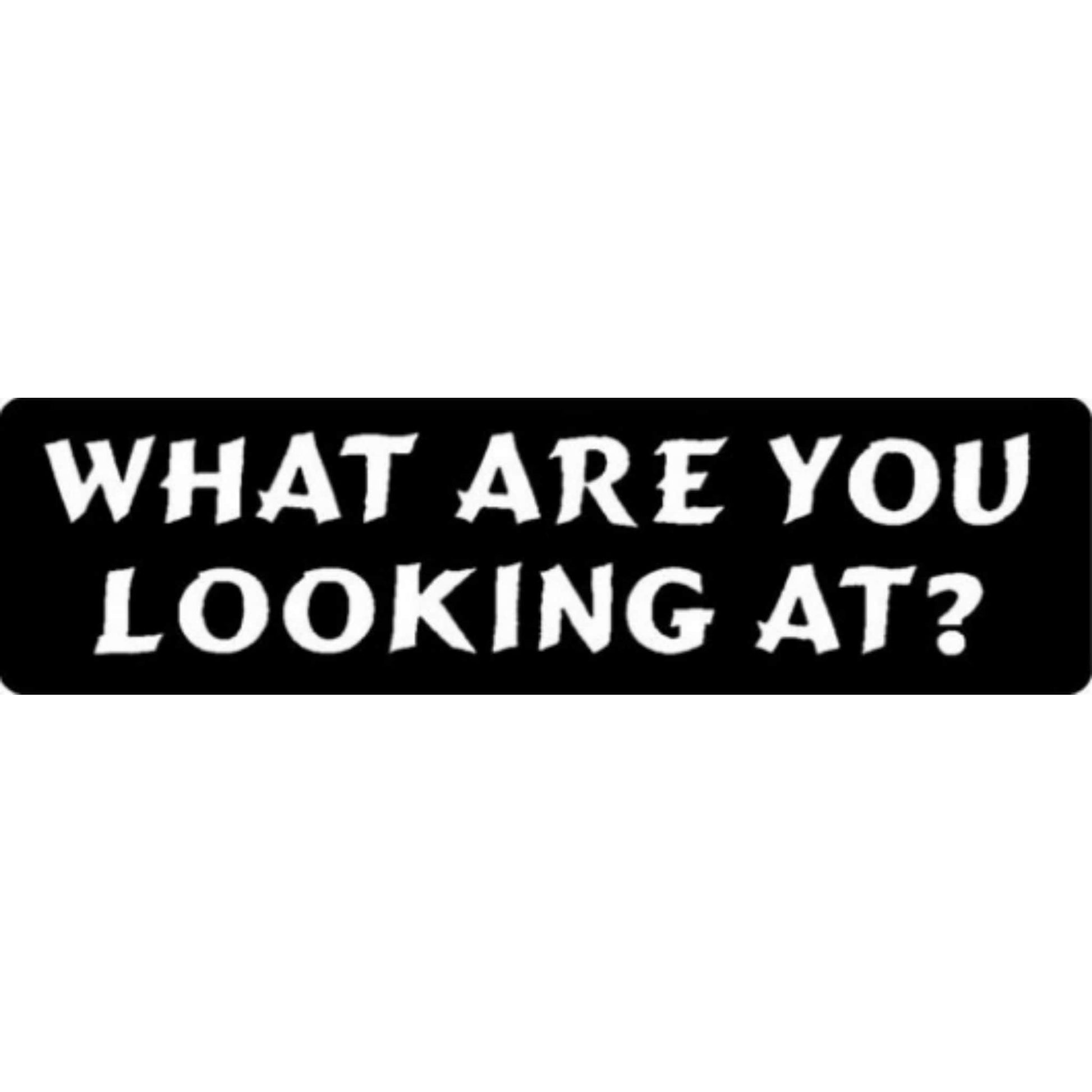 What are you looking at vinyl motorcycle helmet stickers - bold biker decal