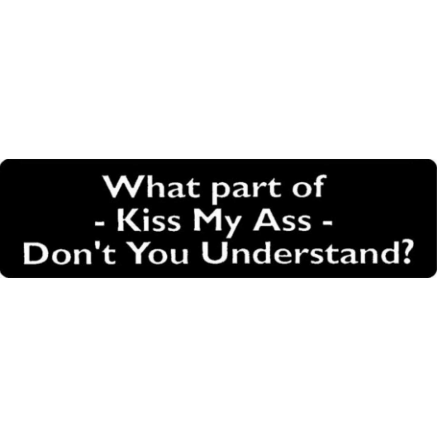What part of kiss my ass don't you understand vinyl motorcycle helmet stickers - bold biker decal