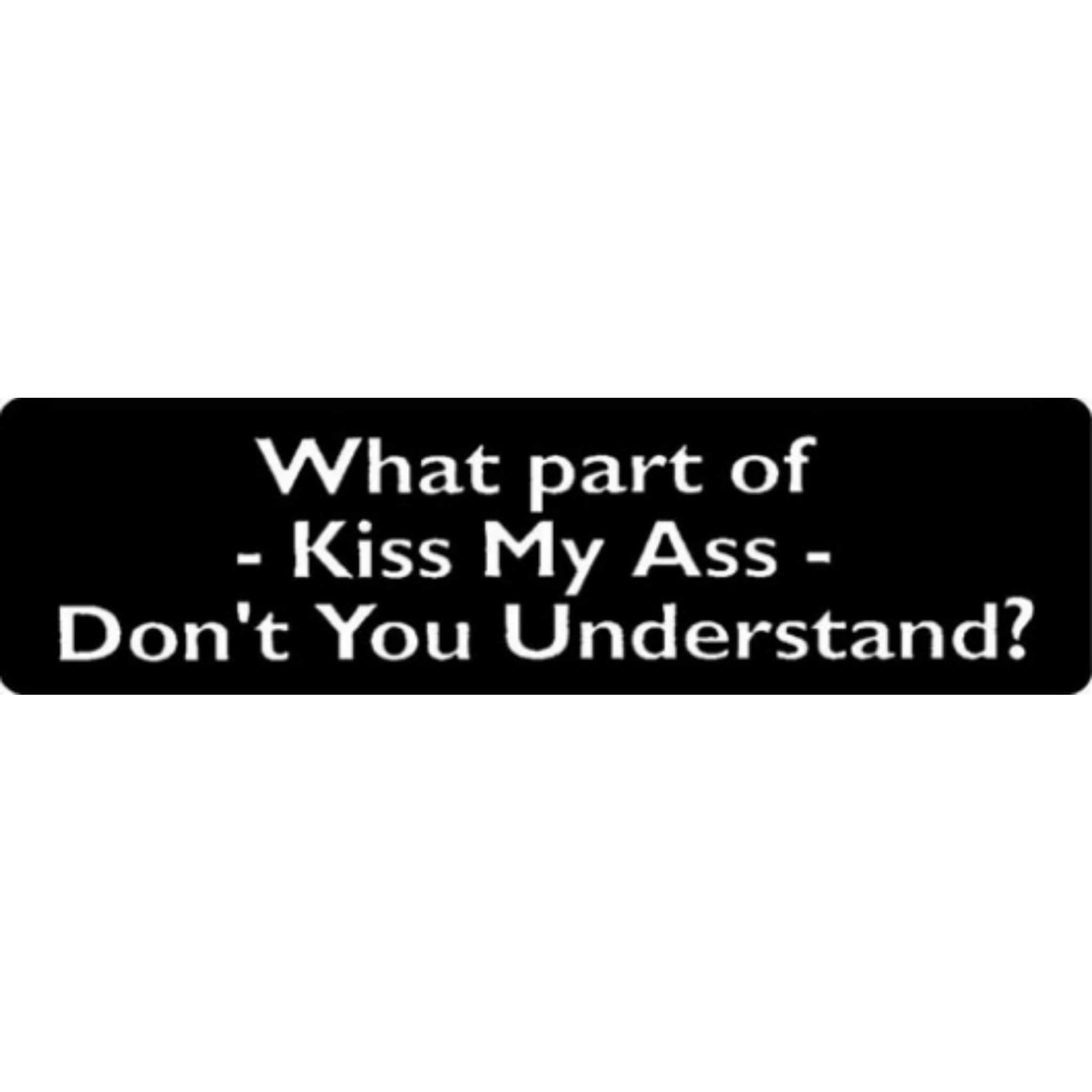 What part of kiss my ass don't you understand vinyl motorcycle helmet stickers - bold biker decal