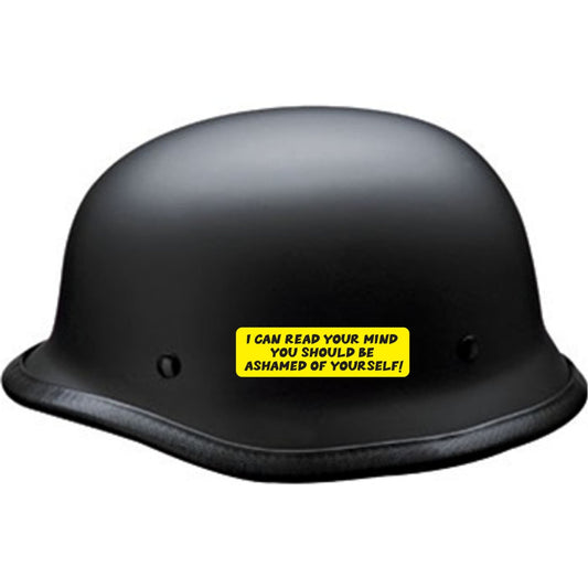 I can read your mind you should be ashamed of yourself vinyl motorcycle helmet sticker on a helmet - funny biker decal