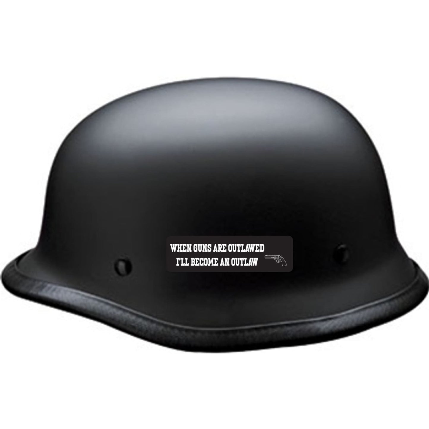 When guns are outlawed I'll become an outlaw vinyl motorcycle helmet sticker on a helmet - patriotic biker decal
