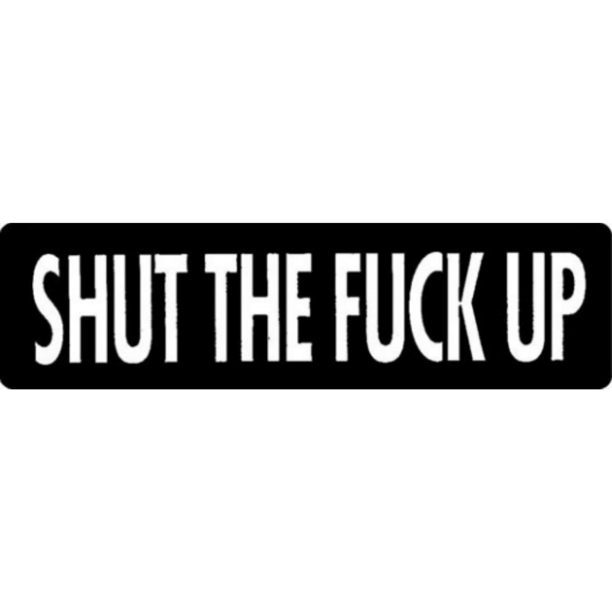 Shut the fuck up vinyl motorcycle helmet stickers - bold biker decal