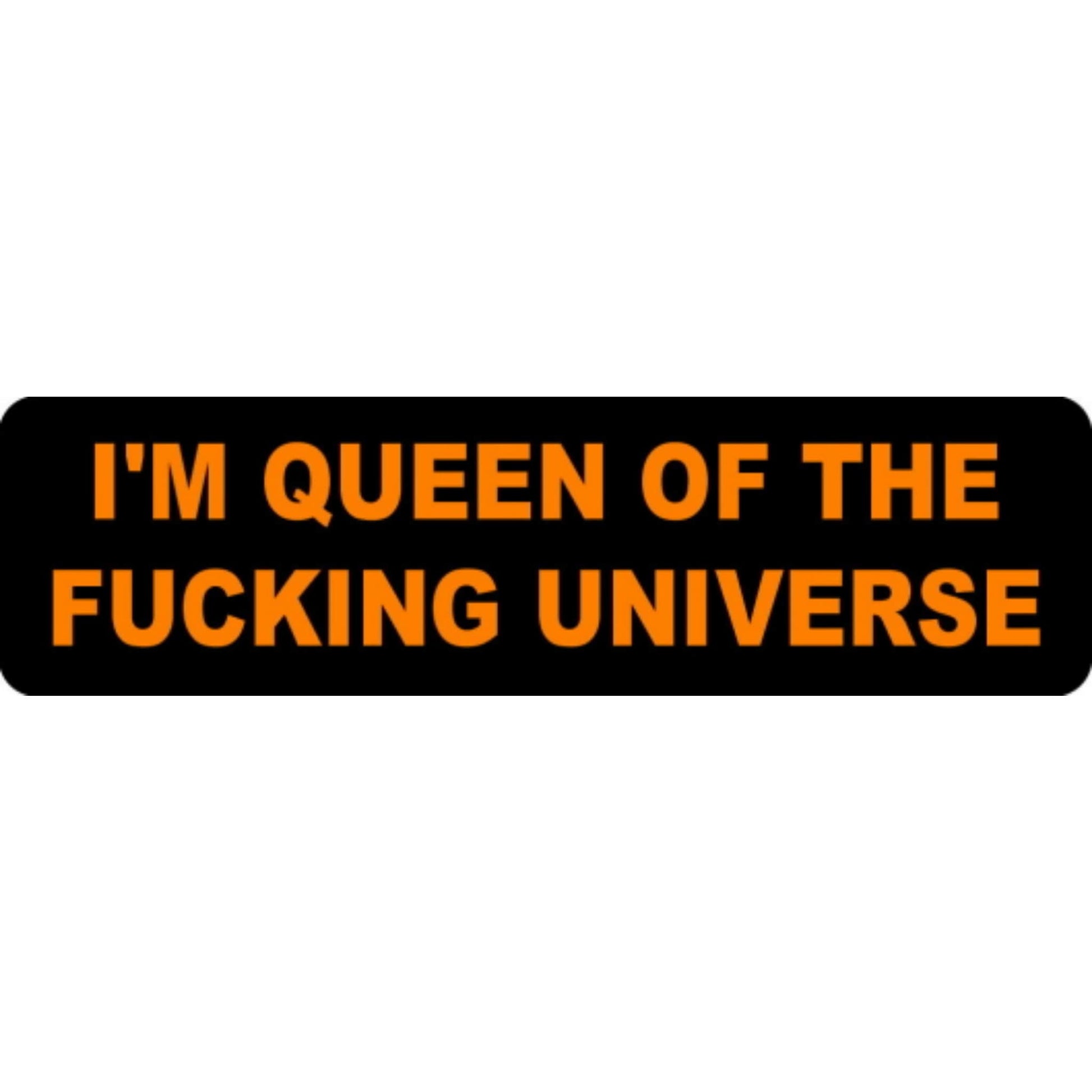 I'm queen of the fucking universe vinyl motorcycle helmet stickers - funny biker decal