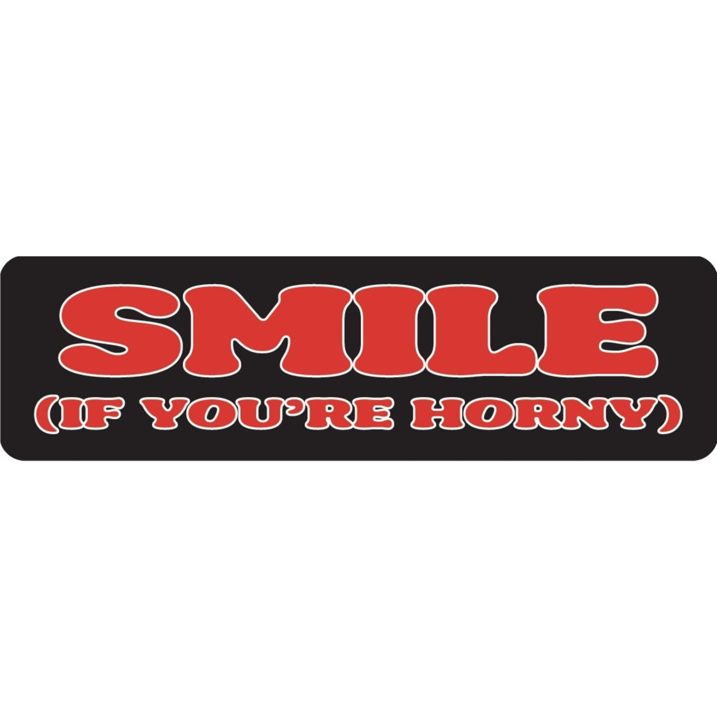 Smile if you're horny vinyl motorcycle helmet sticker - funny biker decal