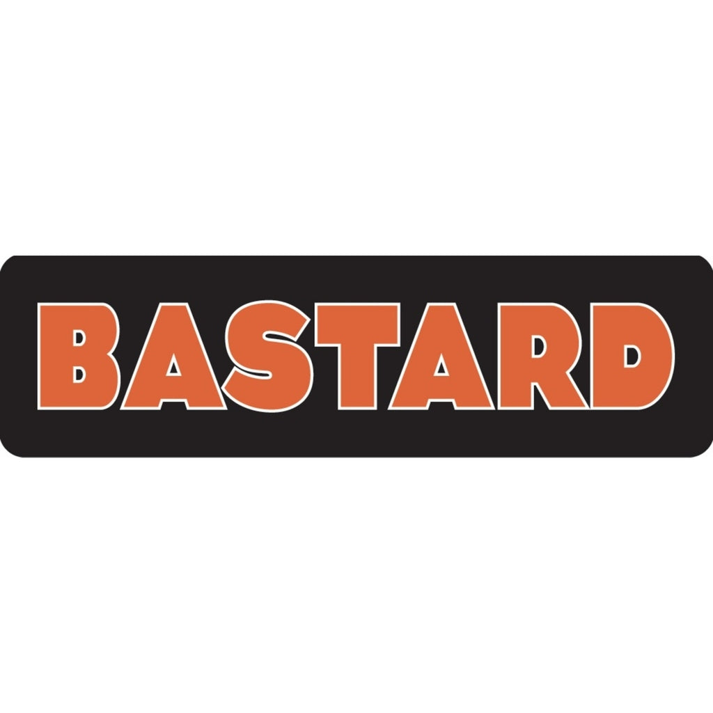 Bastard vinyl motorcycle helmet sticker - bold biker decal