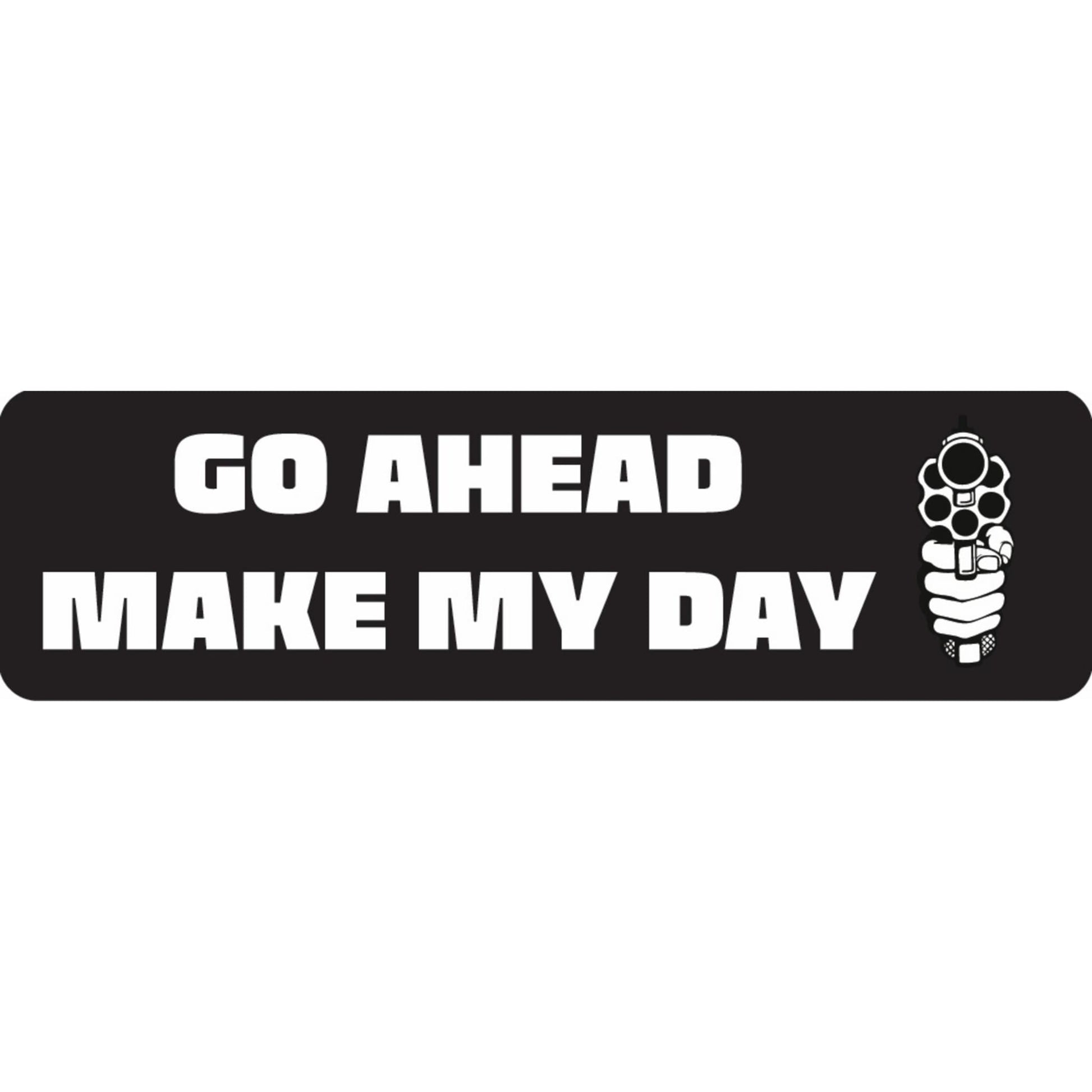 Go ahead make my day vinyl motorcycle helmet sticker - biker decal