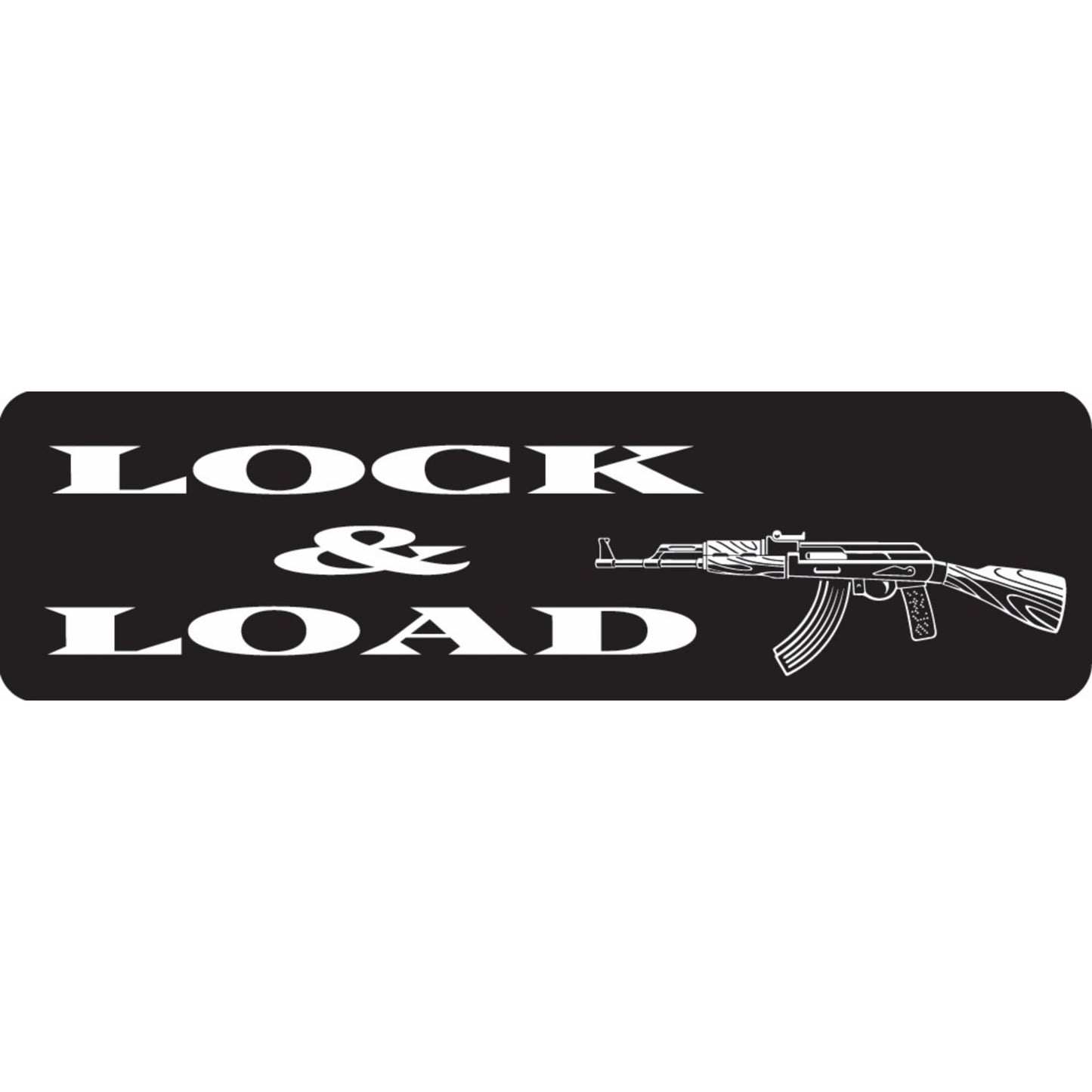 Lock and load vinyl motorcycle helmet sticker on a helmet - biker decal