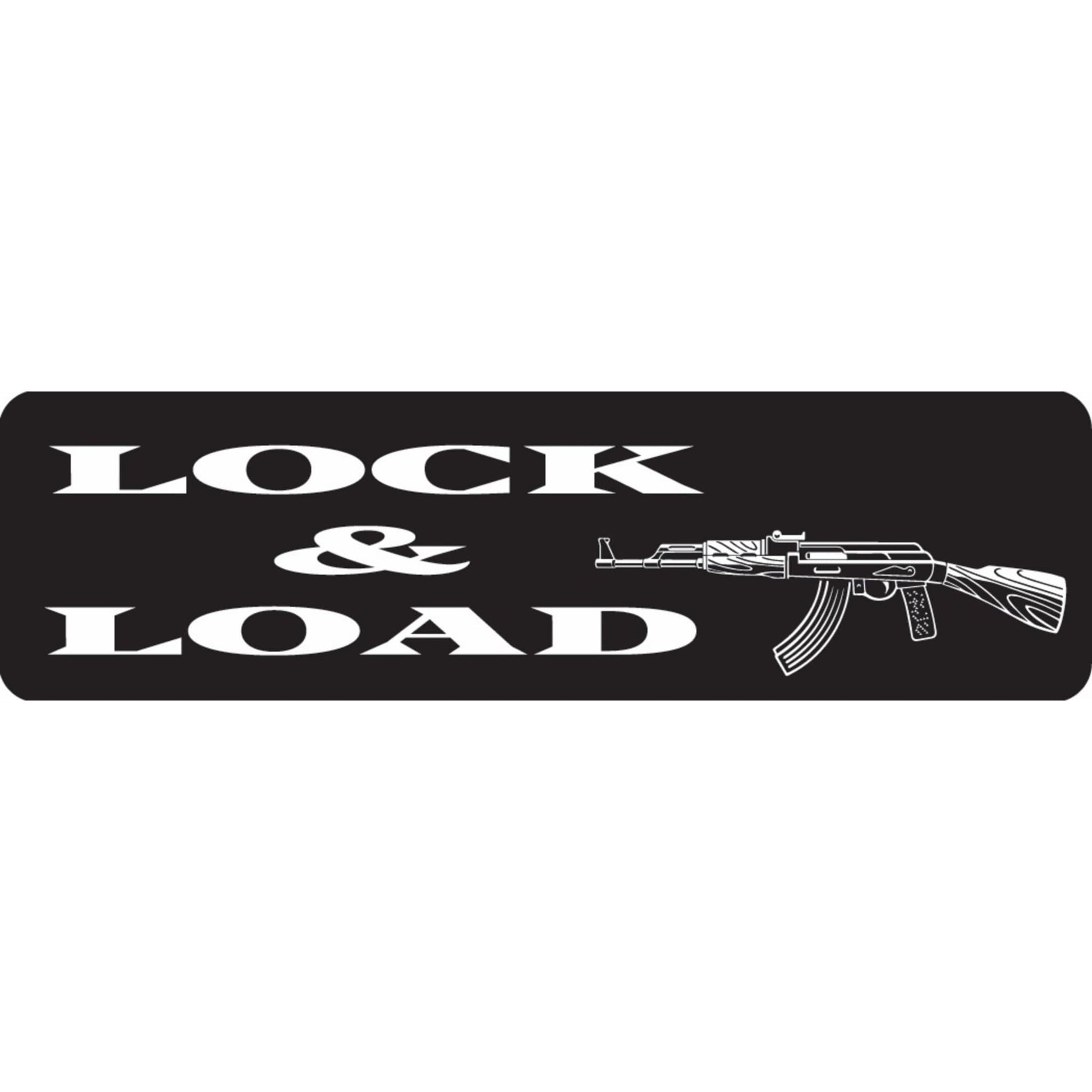 Lock and load vinyl motorcycle helmet sticker on a helmet - biker decal
