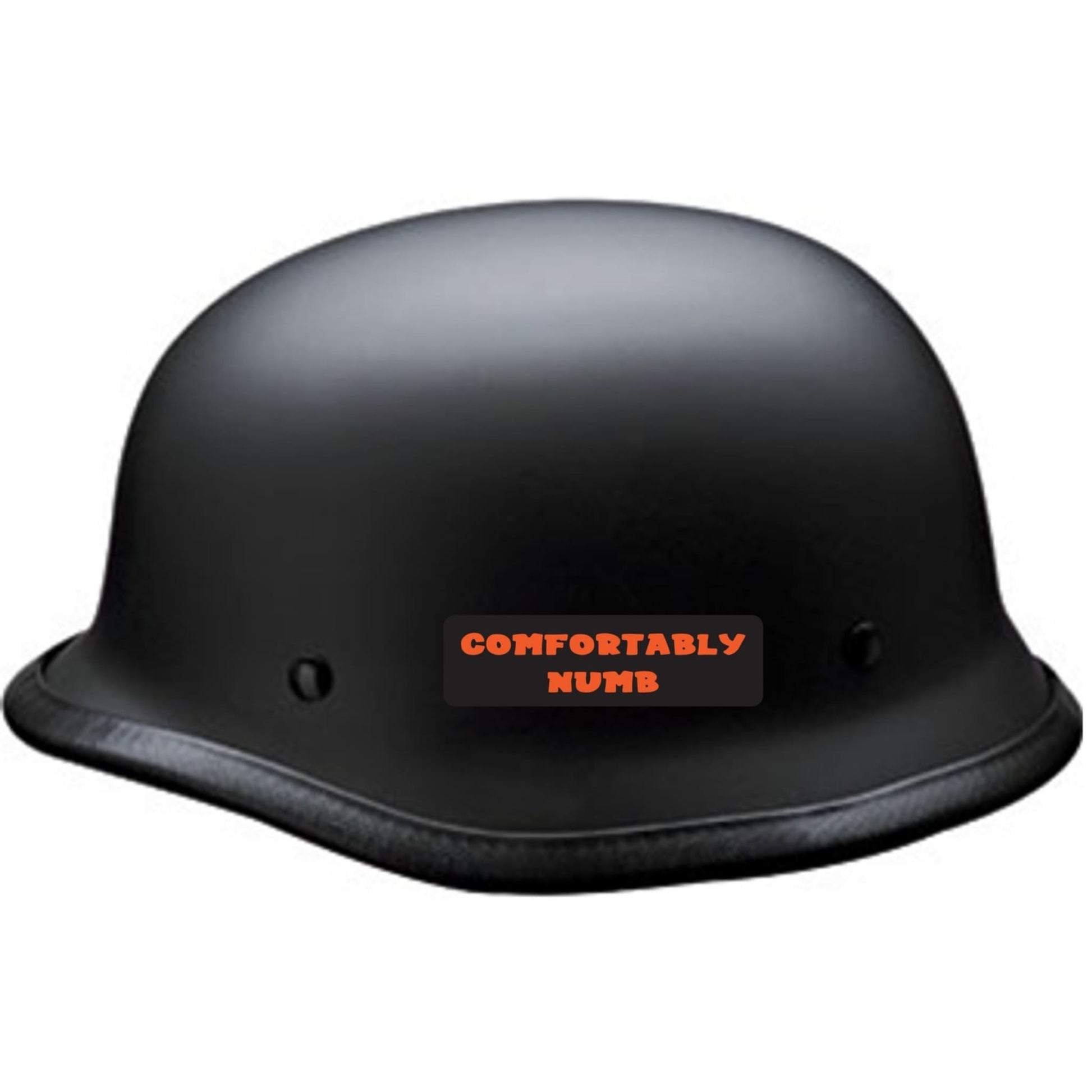 Comfortably numb vinyl motorcycle helmet sticker on a helmet - biker decal