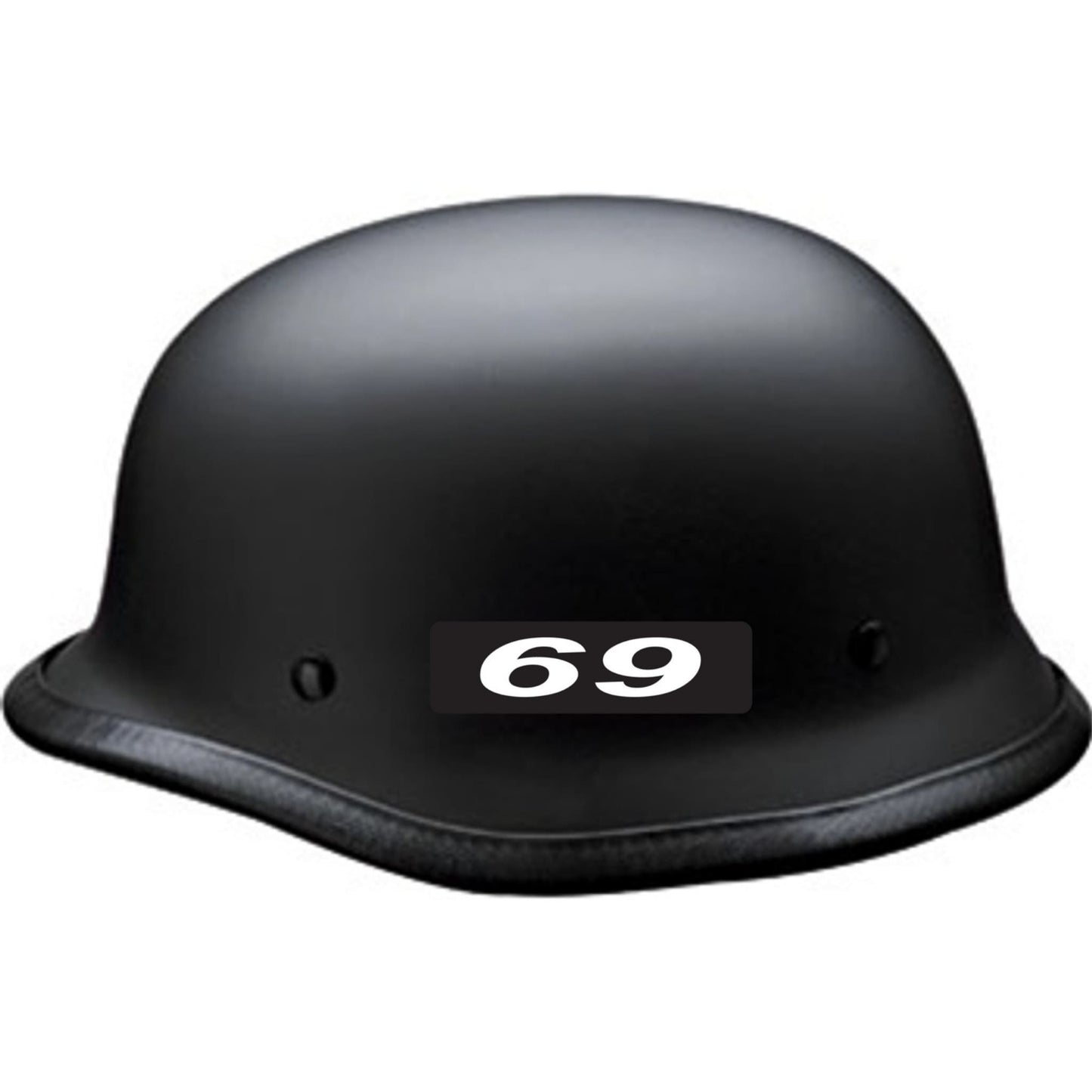 69 vinyl motorcycle helmet sticker on a helmet - funny biker decal