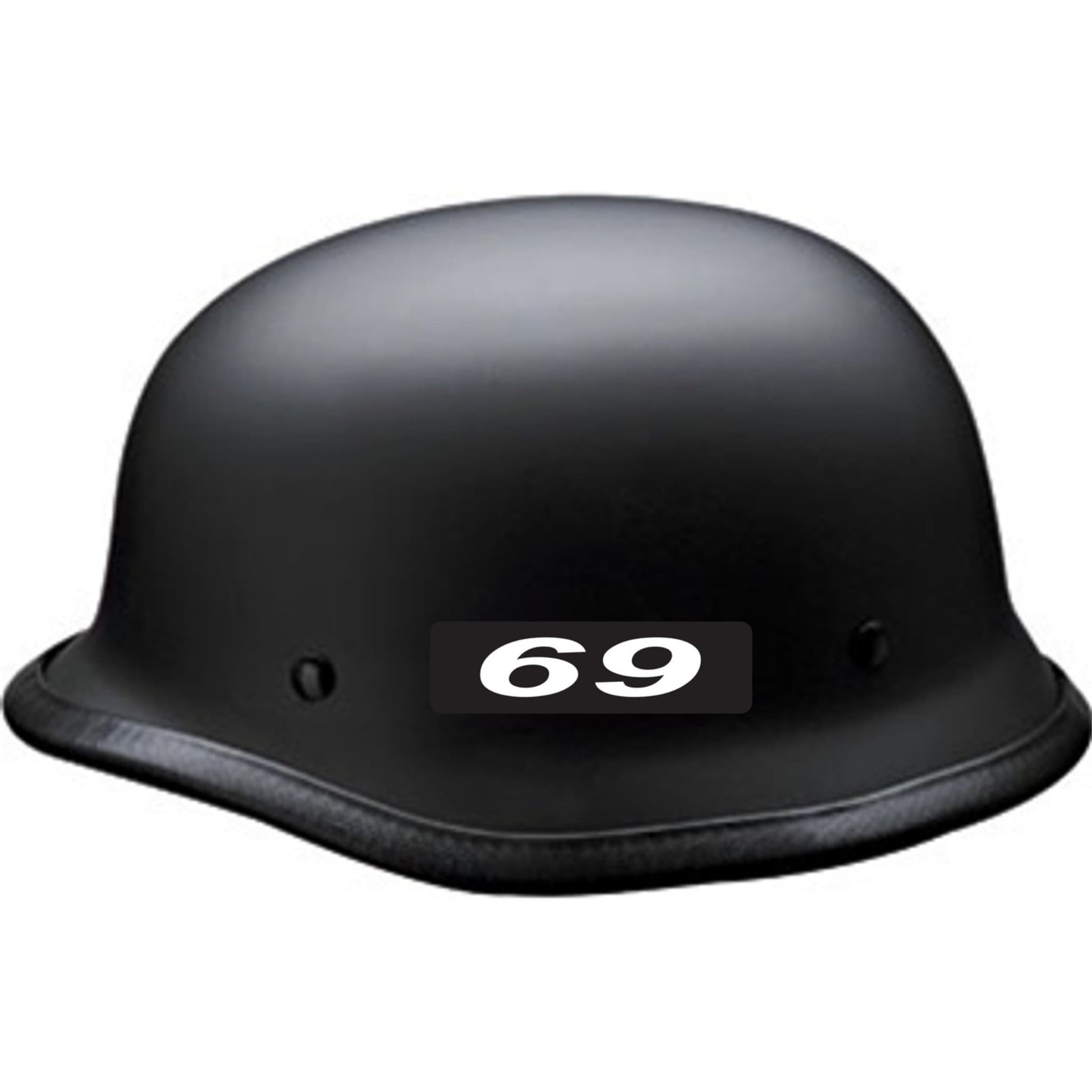 69 vinyl motorcycle helmet sticker on a helmet - funny biker decal