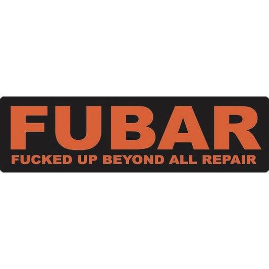 FUBAR fucked up beyond all repair vinyl motorcycle helmet stickers - military biker decal