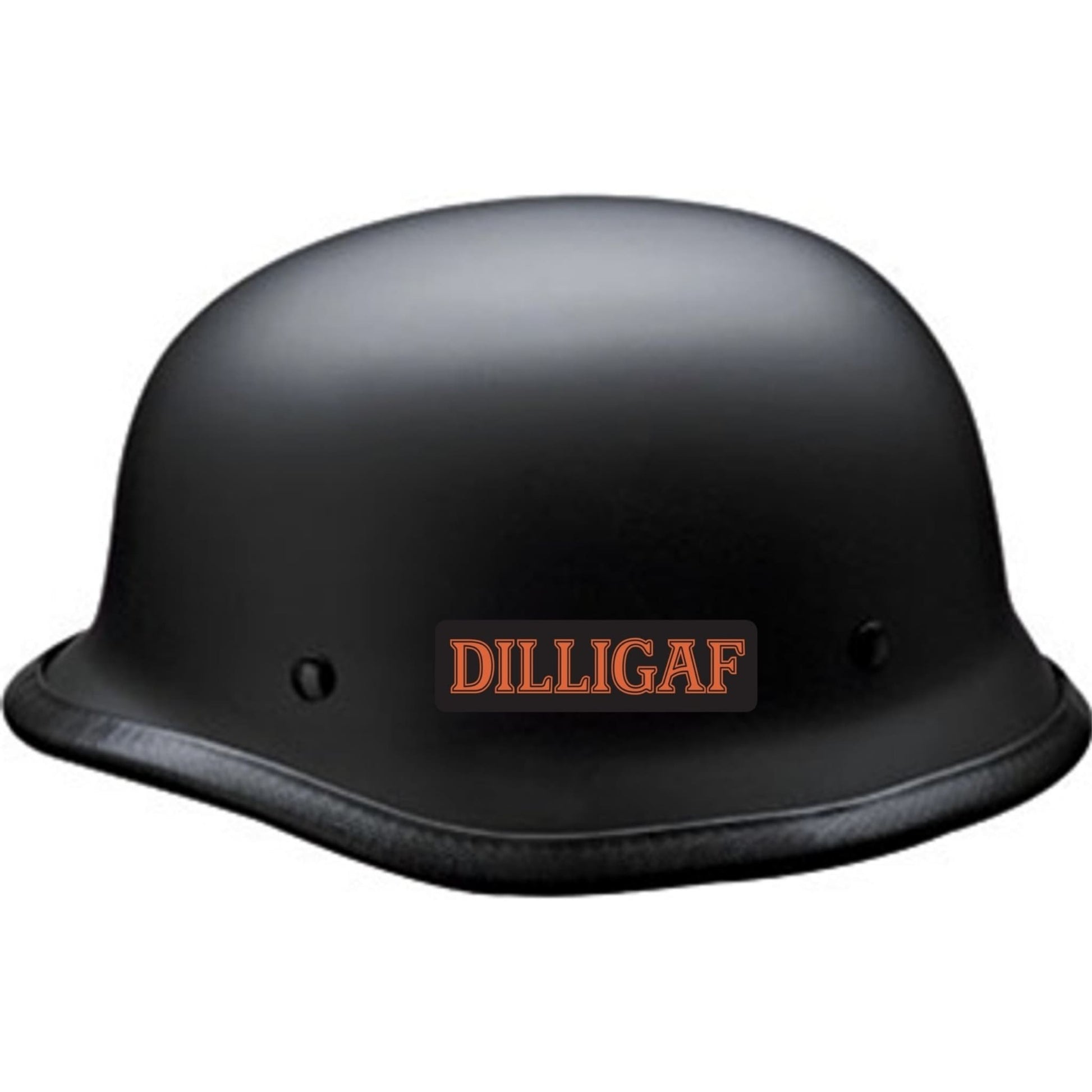 DILLIGAF vinyl motorcycle helmet sticker on a helmet - funny biker decal
