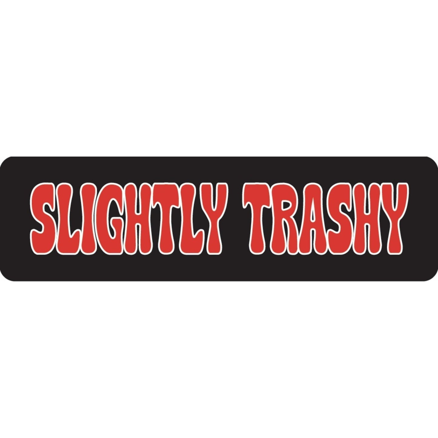 Slightly trashy vinyl motorcycle helmet sticker - funny biker decal