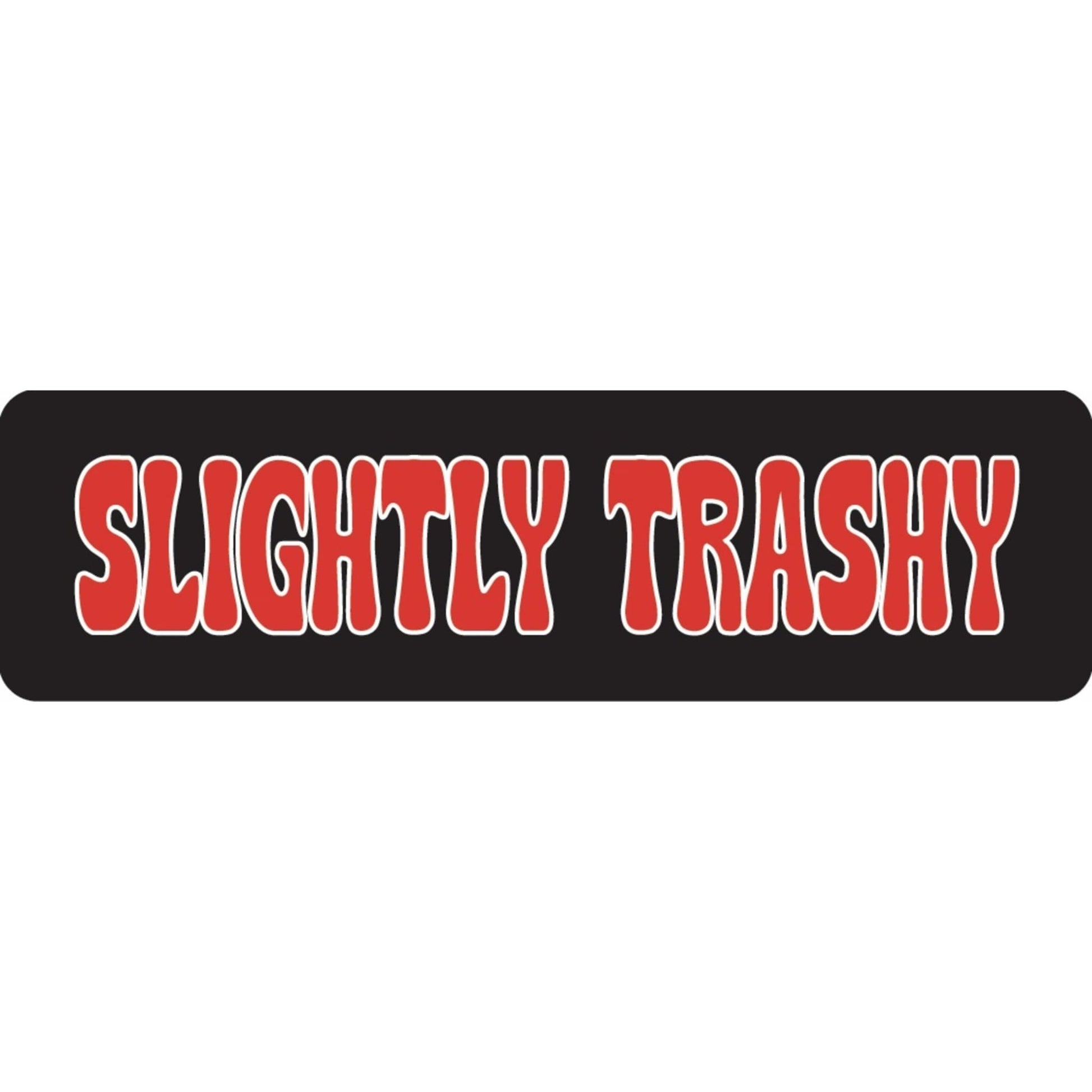 Slightly trashy vinyl motorcycle helmet sticker - funny biker decal