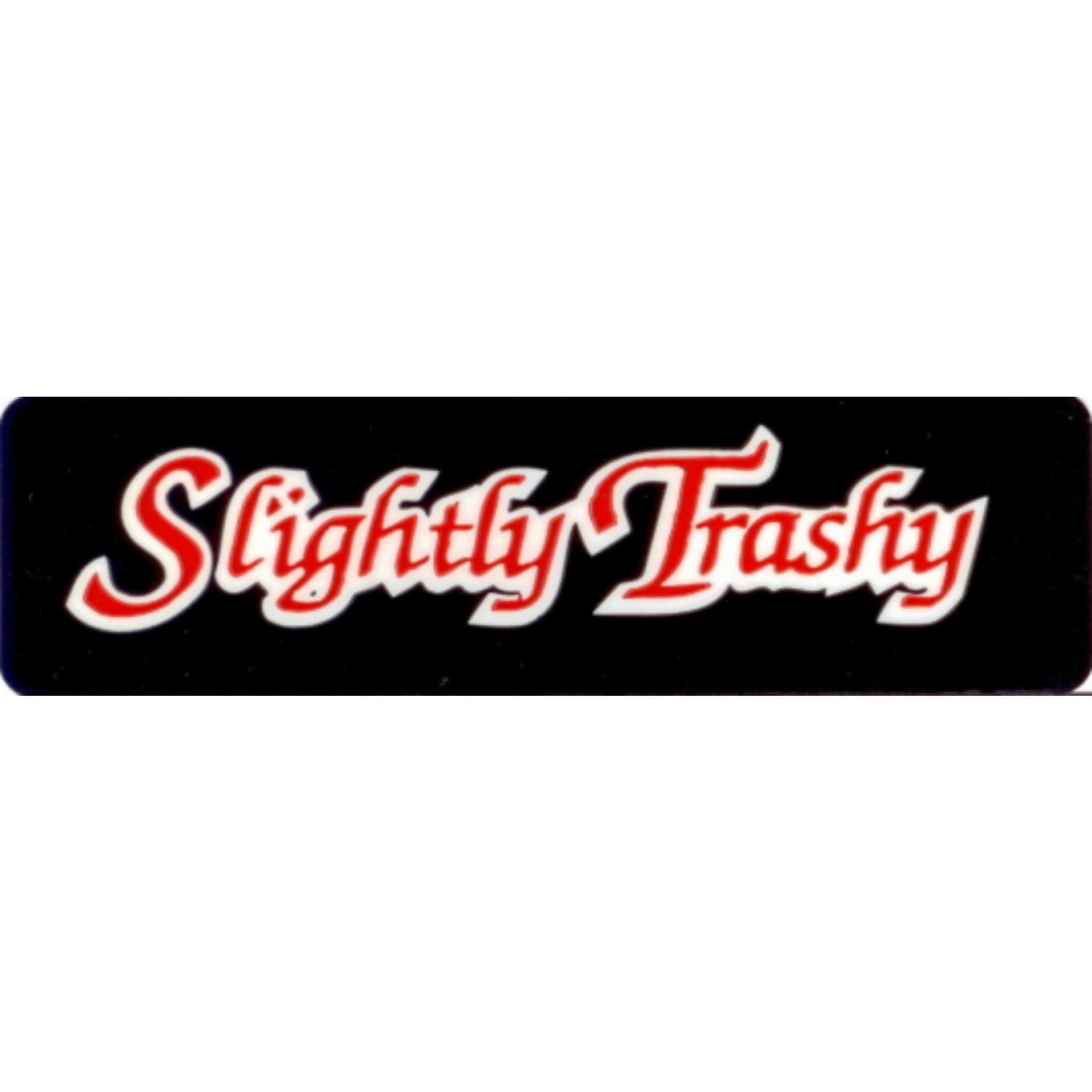 Slightly trashy vinyl motorcycle helmet stickers - funny biker decal