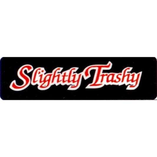 Slightly trashy vinyl motorcycle helmet stickers - funny biker decal