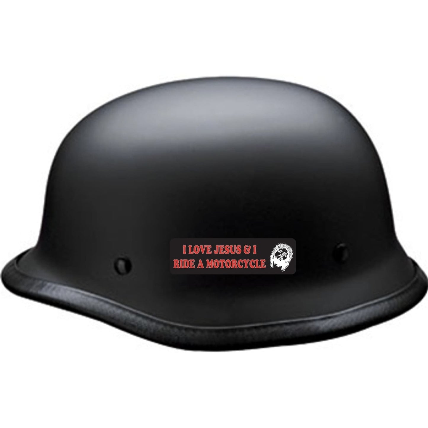 I love Jesus and I ride a motorcycle vinyl motorcycle helmet sticker on a helmet - biker decal